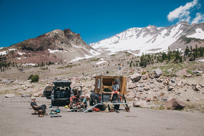 Le soleil est sur le mont. Shasta. Le temps d'un dernière descente.