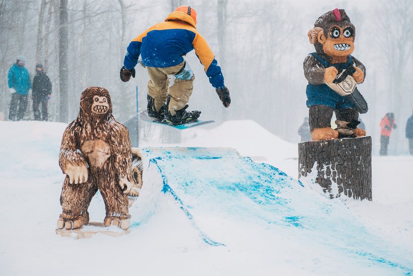 They may look like yetis, but we call 'em "shreddies." Thanks to a new fleet of Stihl Chainsaws and Griffon Ramsey, the Stash got its first-ever female shreddie specially made for this weekend.