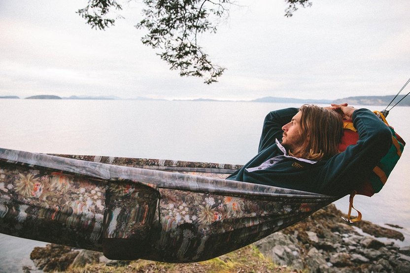 Mark Sollors marinating in the Honey-Baked Hammock.