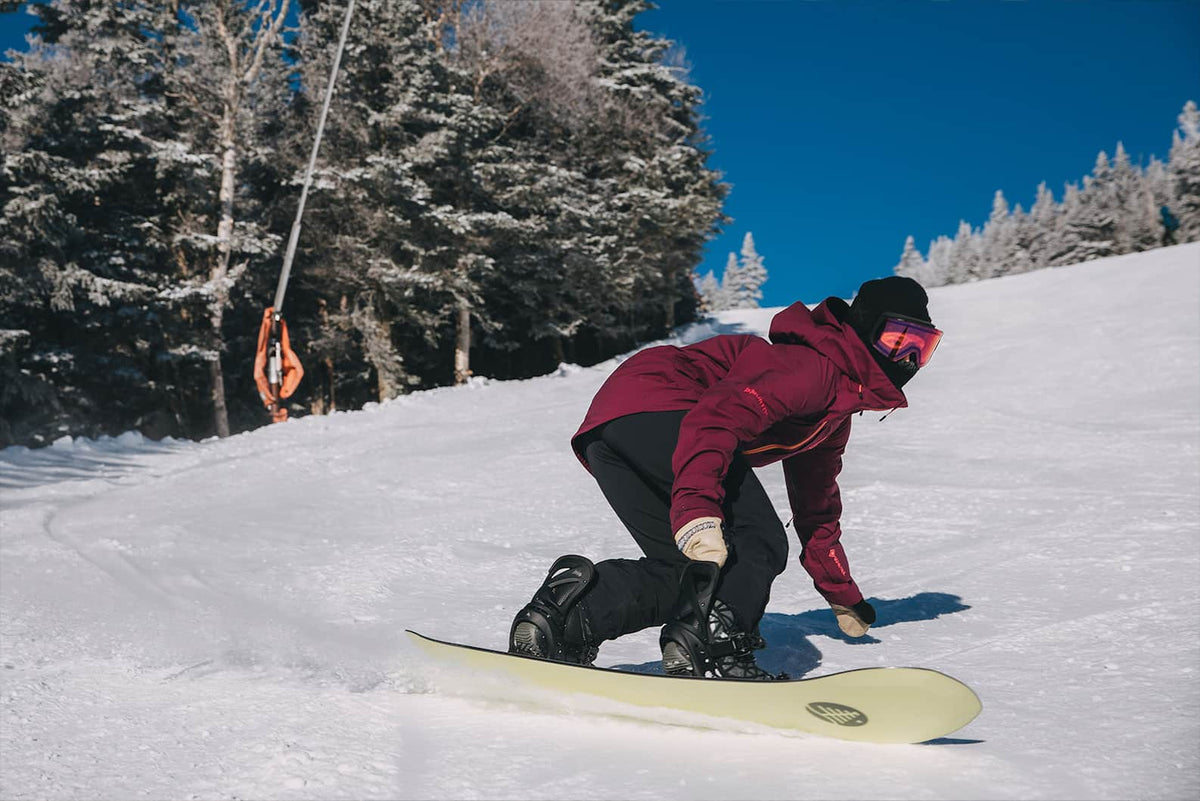 Detune Snowboard Edges: Carving groomed slope