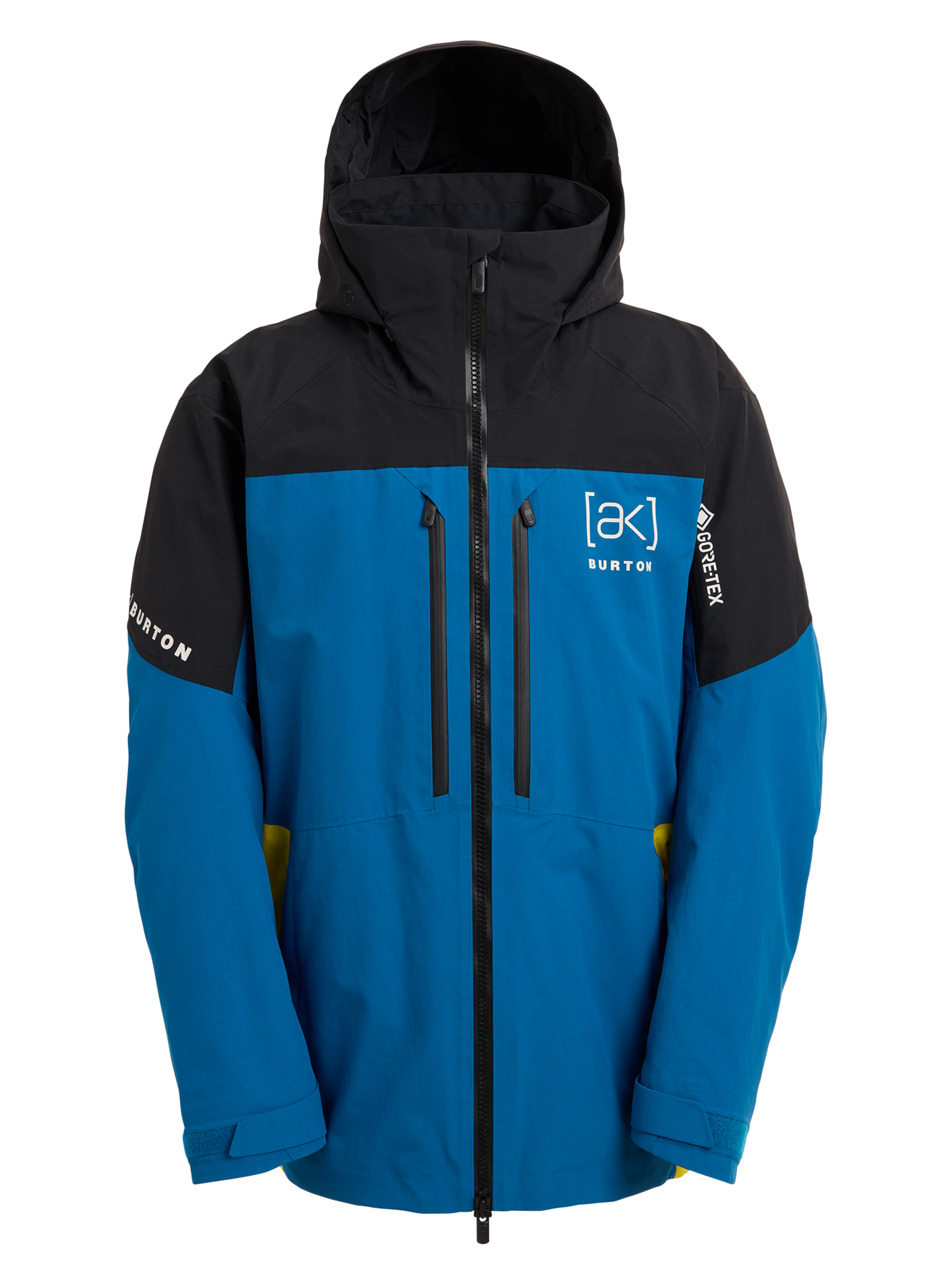 Product image of Men's Burton [ak] Swash GORE‑TEX 2L Jacket[Variant:True Black / Blue Teal / Atomic Yellow]