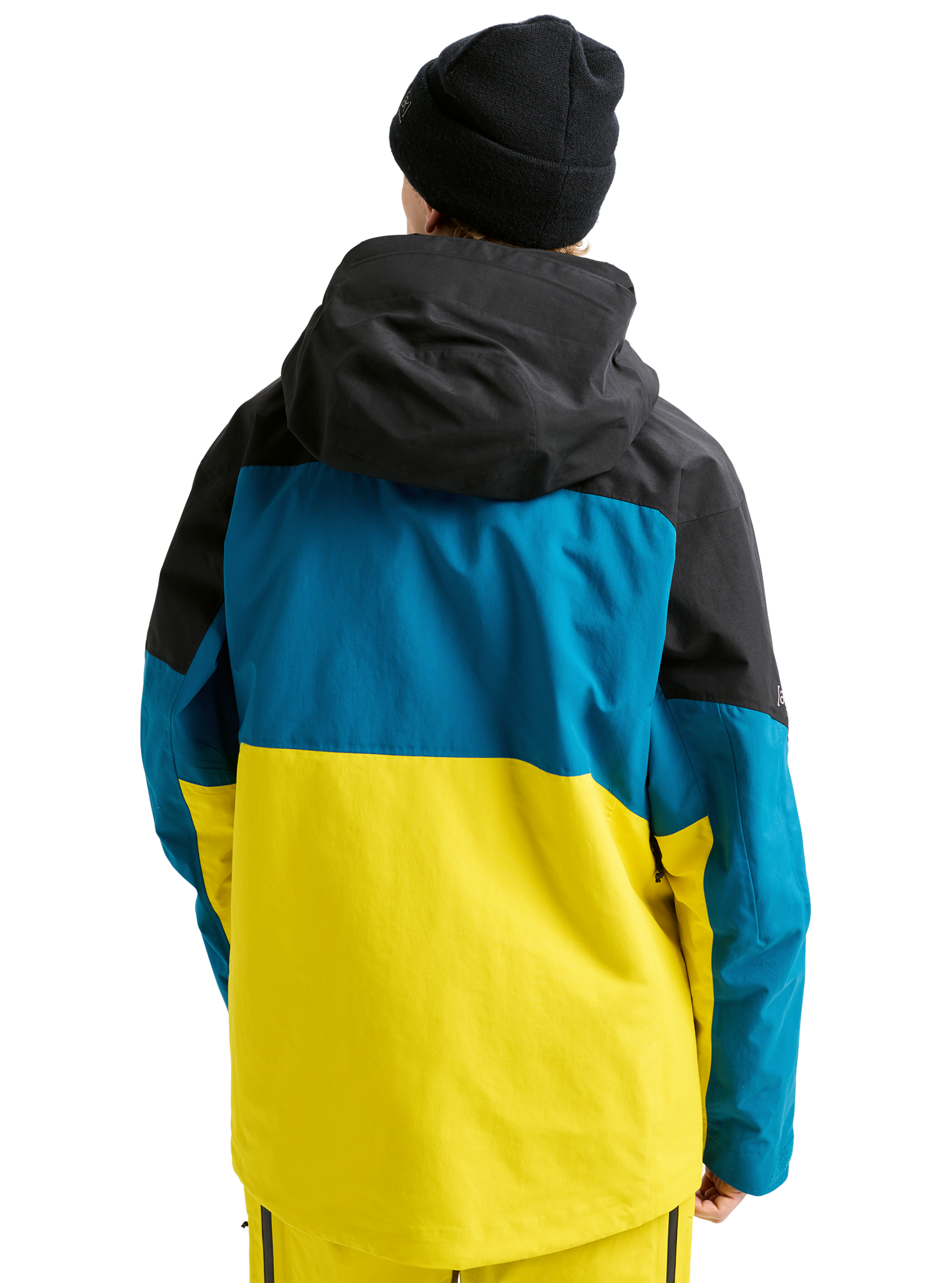 Product image of Men's Burton [ak] Swash GORE‑TEX 2L Jacket[Variant:True Black / Blue Teal / Atomic Yellow]