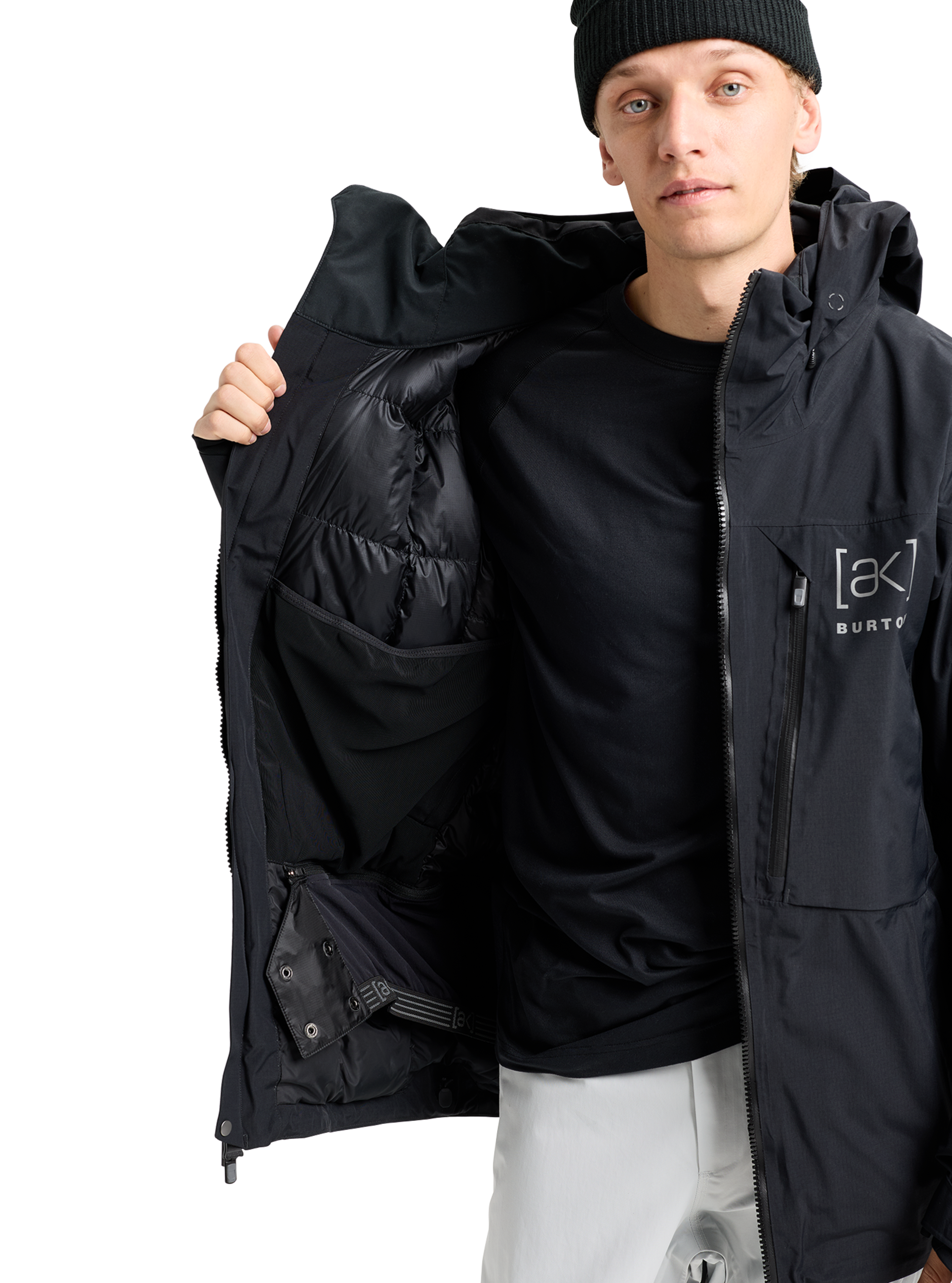 BURTON ブラック ジャケット フード付き Snow Board Winter Sports