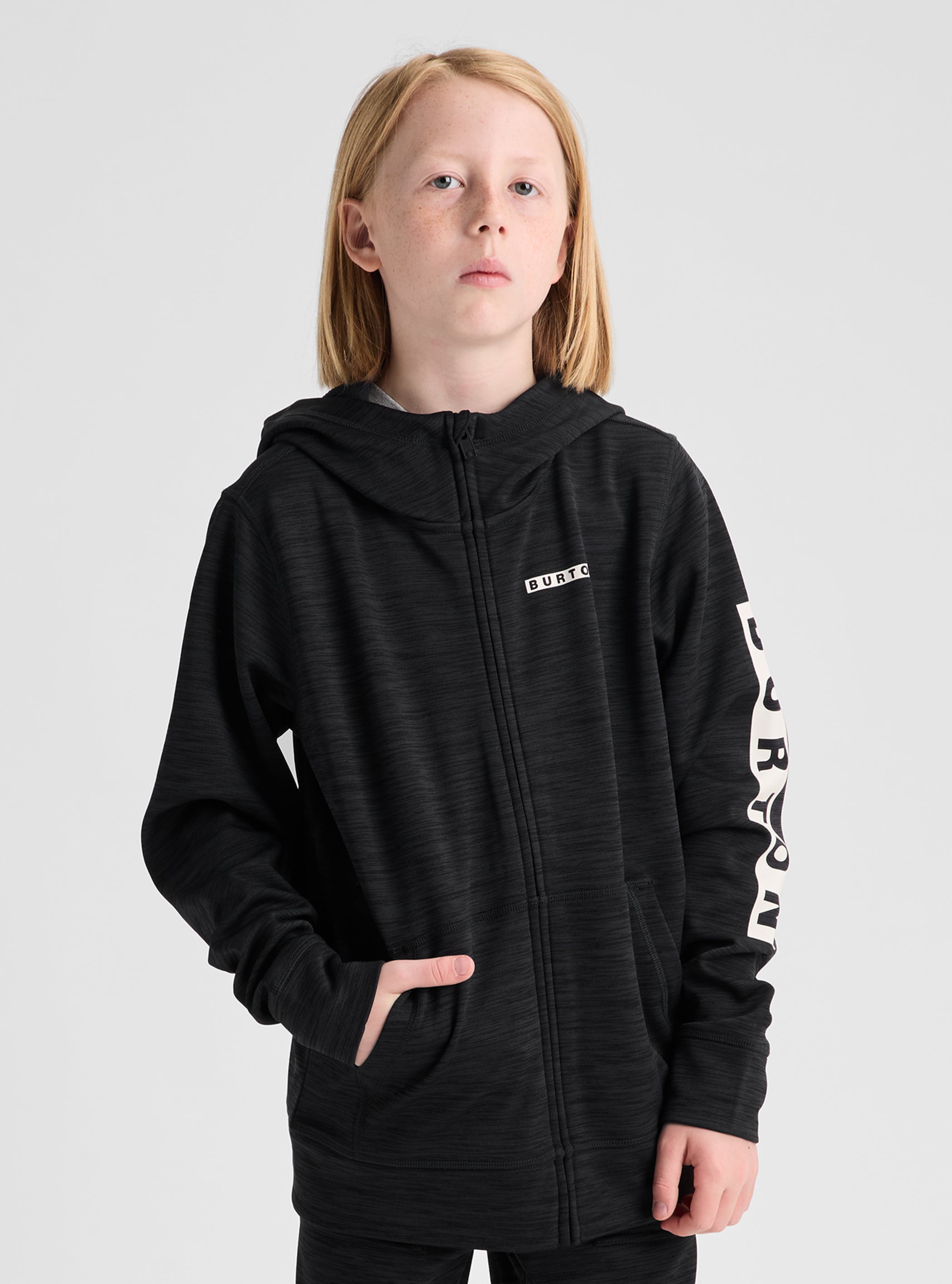 Product image of Kids' Burton Oak Full-Zip Hoodie[Variant:True Black Heather]