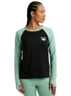 Product image of Women's Burton Roadie Base Layer Tech T-Shirt[Variant:True Black / Soft Sage]