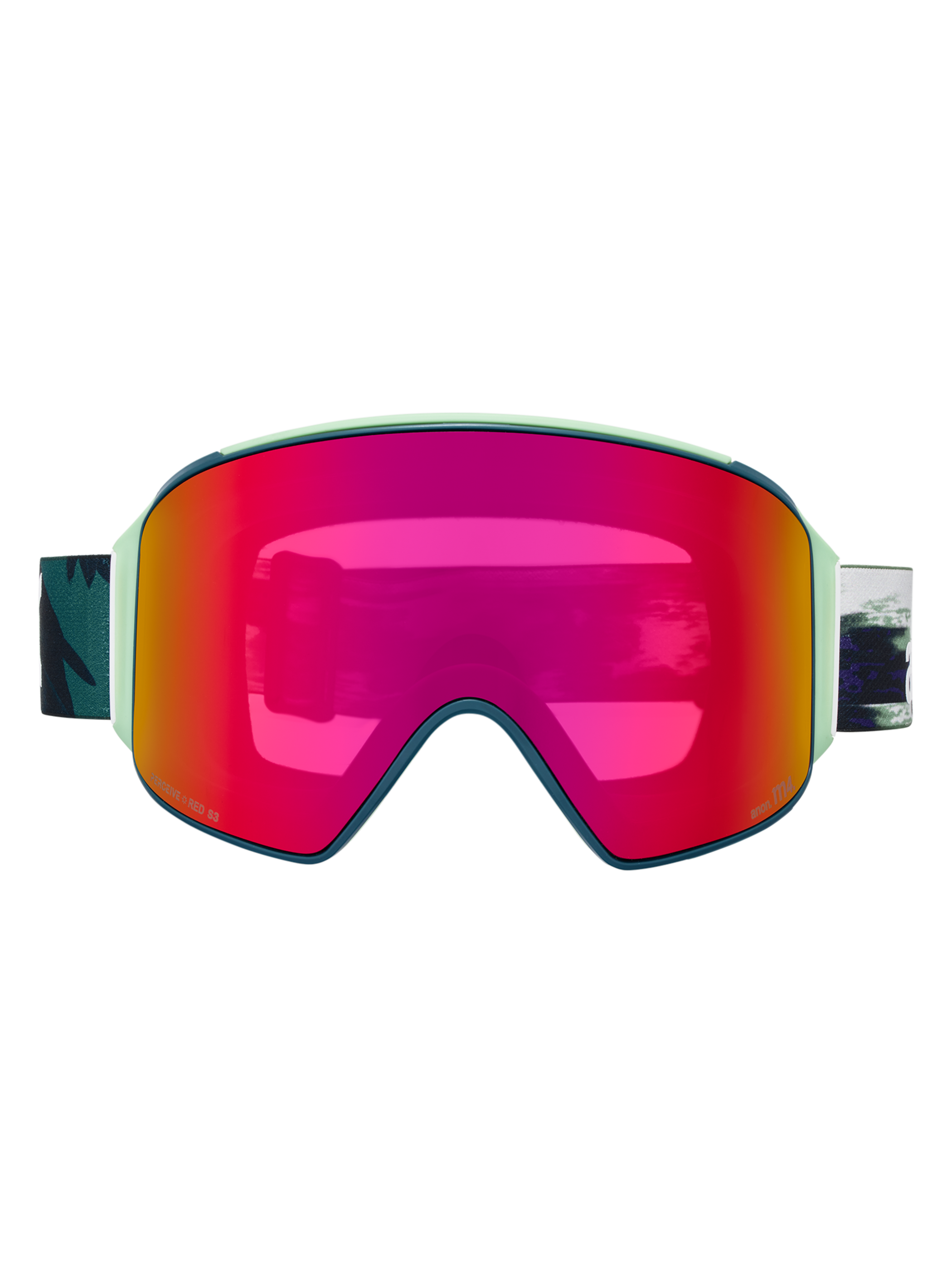 Product image of Anon M4 Goggles (Cylindrical) + Bonus Lens + MFI® Face Mask[Variant:Frame: Family Tree, Lens: Perceive Sunny Red (14% / S3), Spare Lens: Perceive Cloudy Burst (59% / S1)]