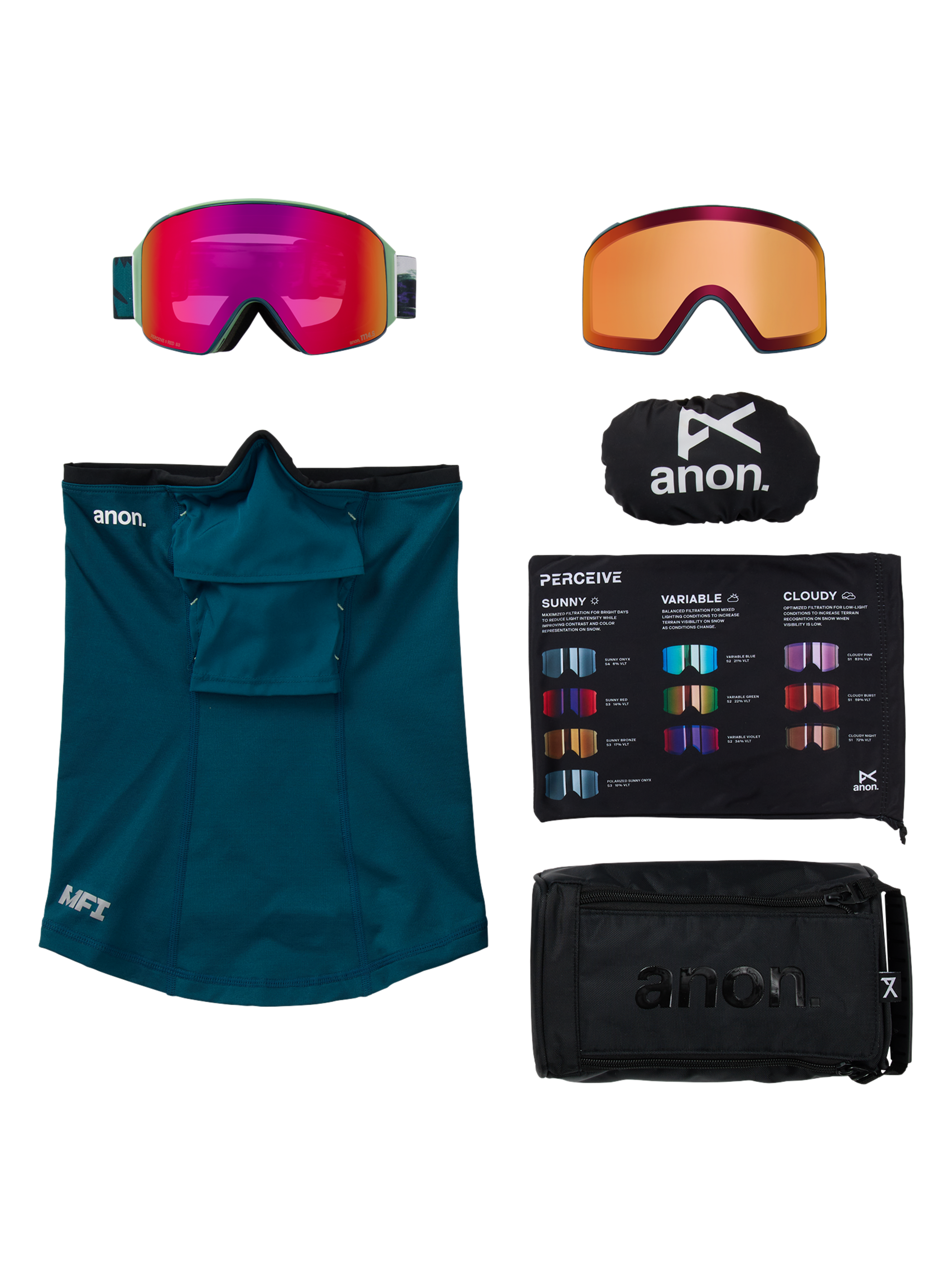 Anon M4 Goggles (Cylindrical) + Bonus Lens + MFI® Face Mask