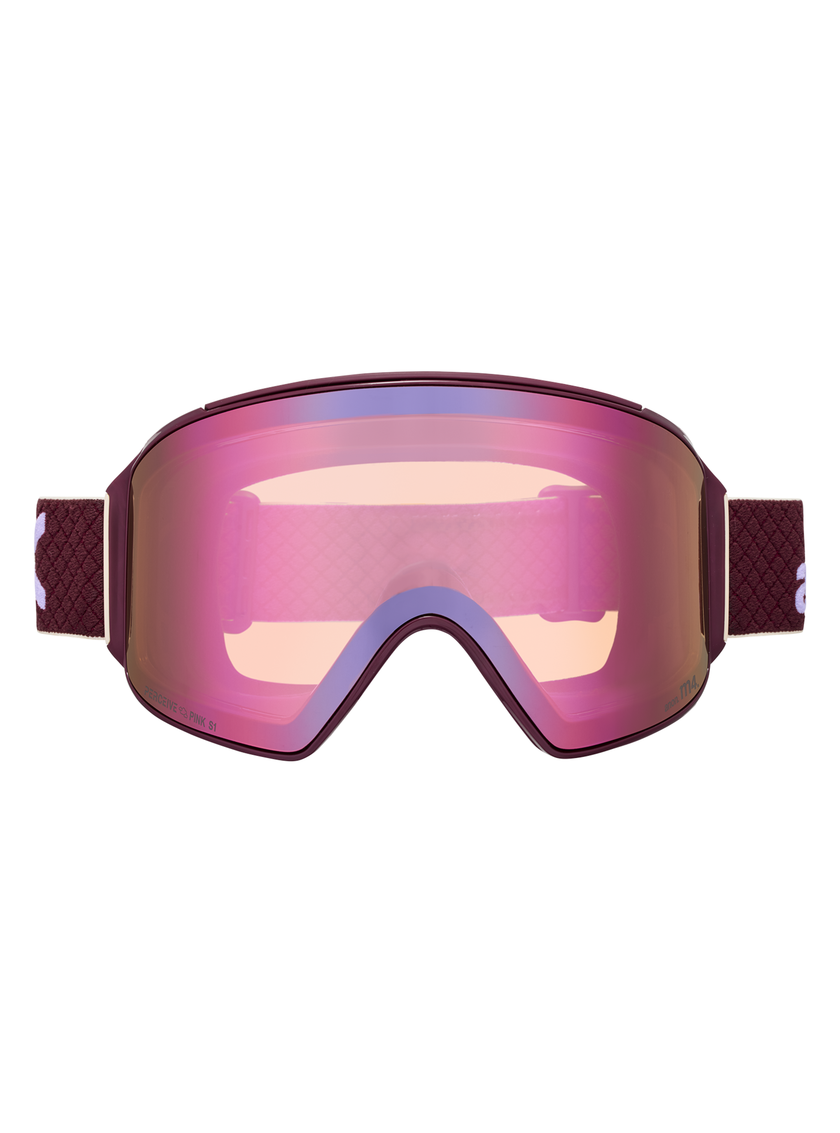Anon Cylindrical M4 Goggles + Bonus Lens + MFI Face Mask - Deep Cherry/Perceive Cloudy Pink