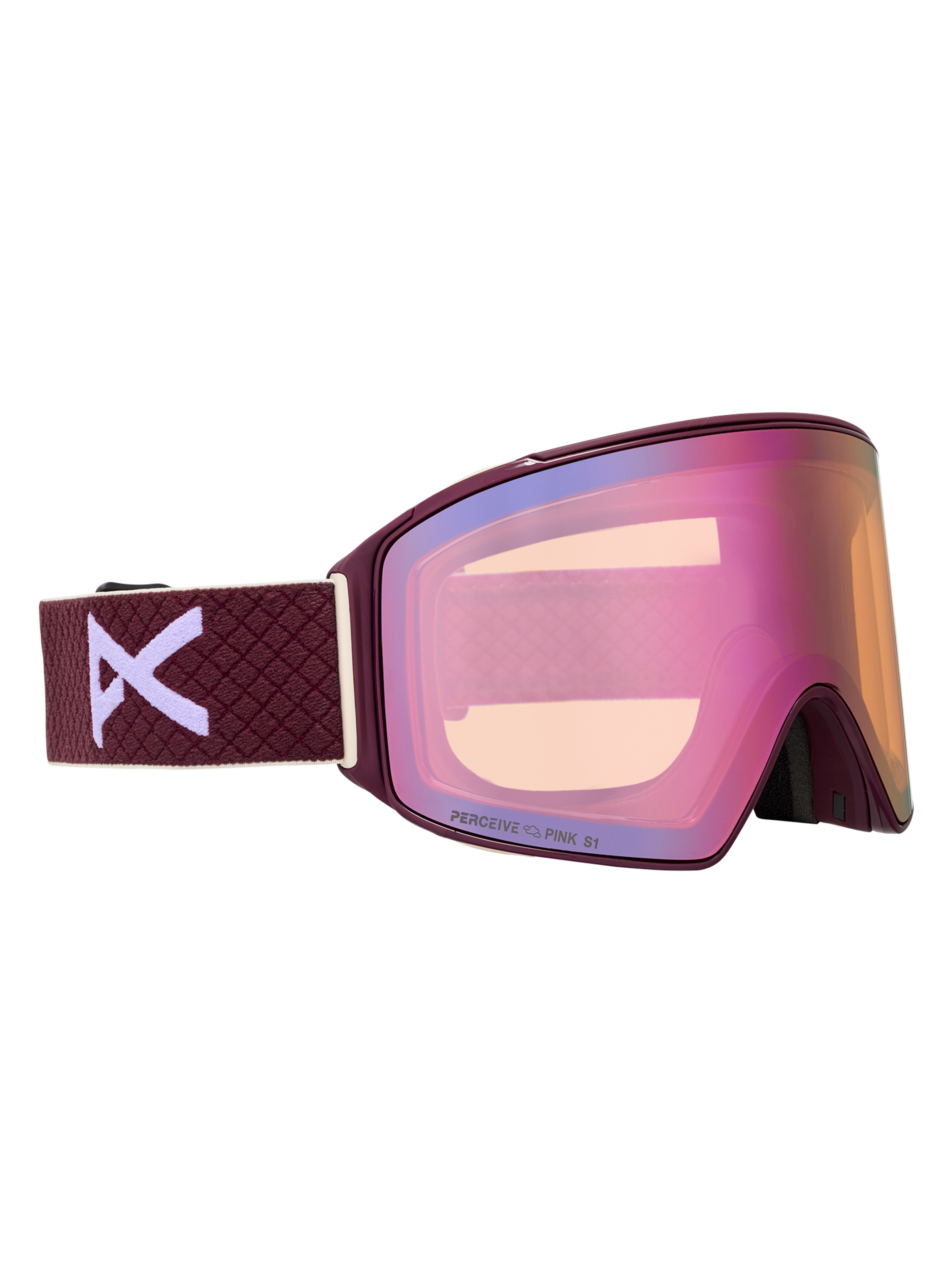 Product image of Anon M4 Goggles (Cylindrical) + Bonus Lens + MFI® Face Mask[Variant:Frame: Deep Cherry, Lens: Perceive Cloudy Pink (53% / S1), Spare Lens: Perceive Variable Blue (21% / S2)]