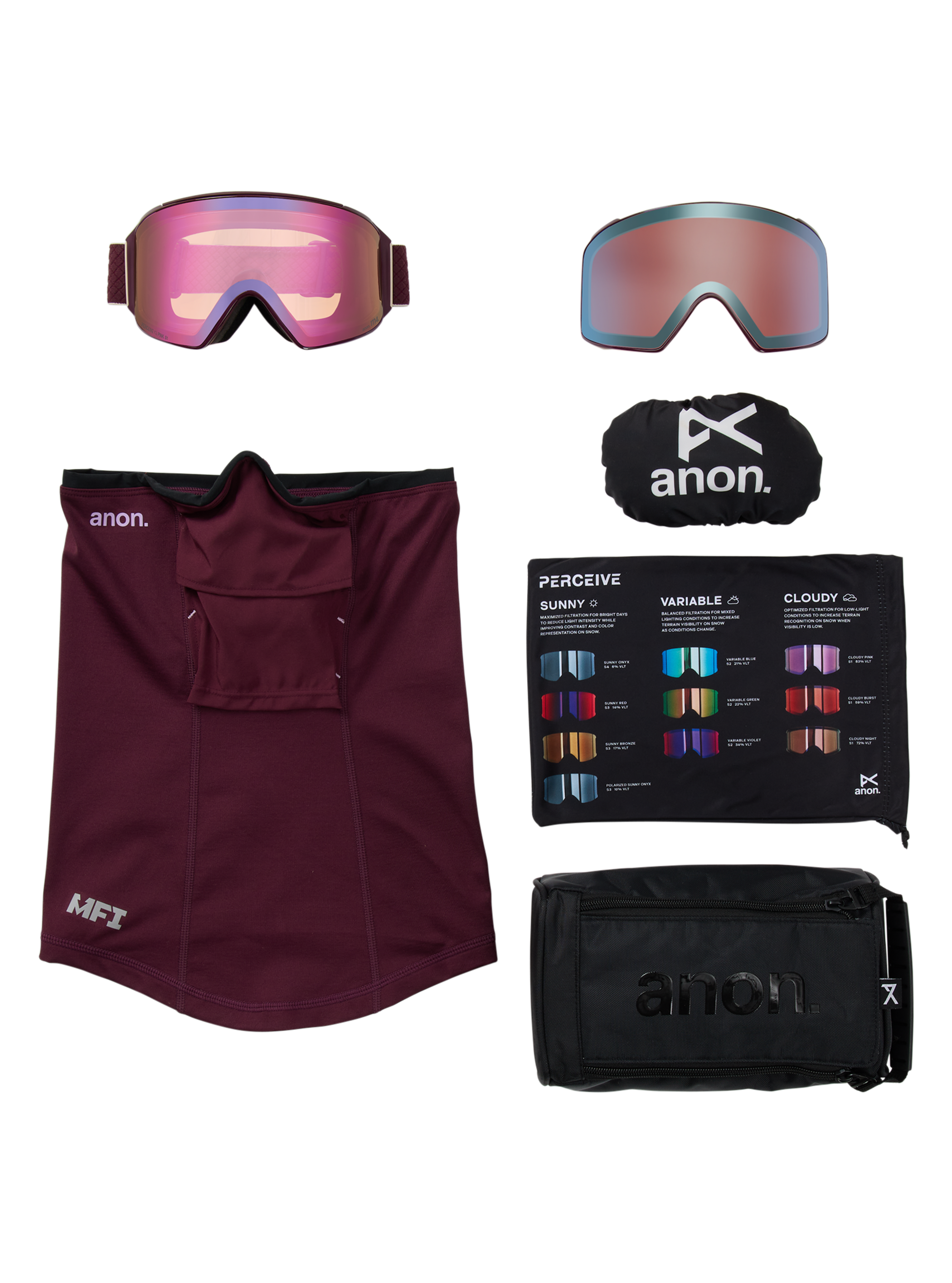 Anon M4 Goggles (Cylindrical) + Bonus Lens + MFI® Face Mask