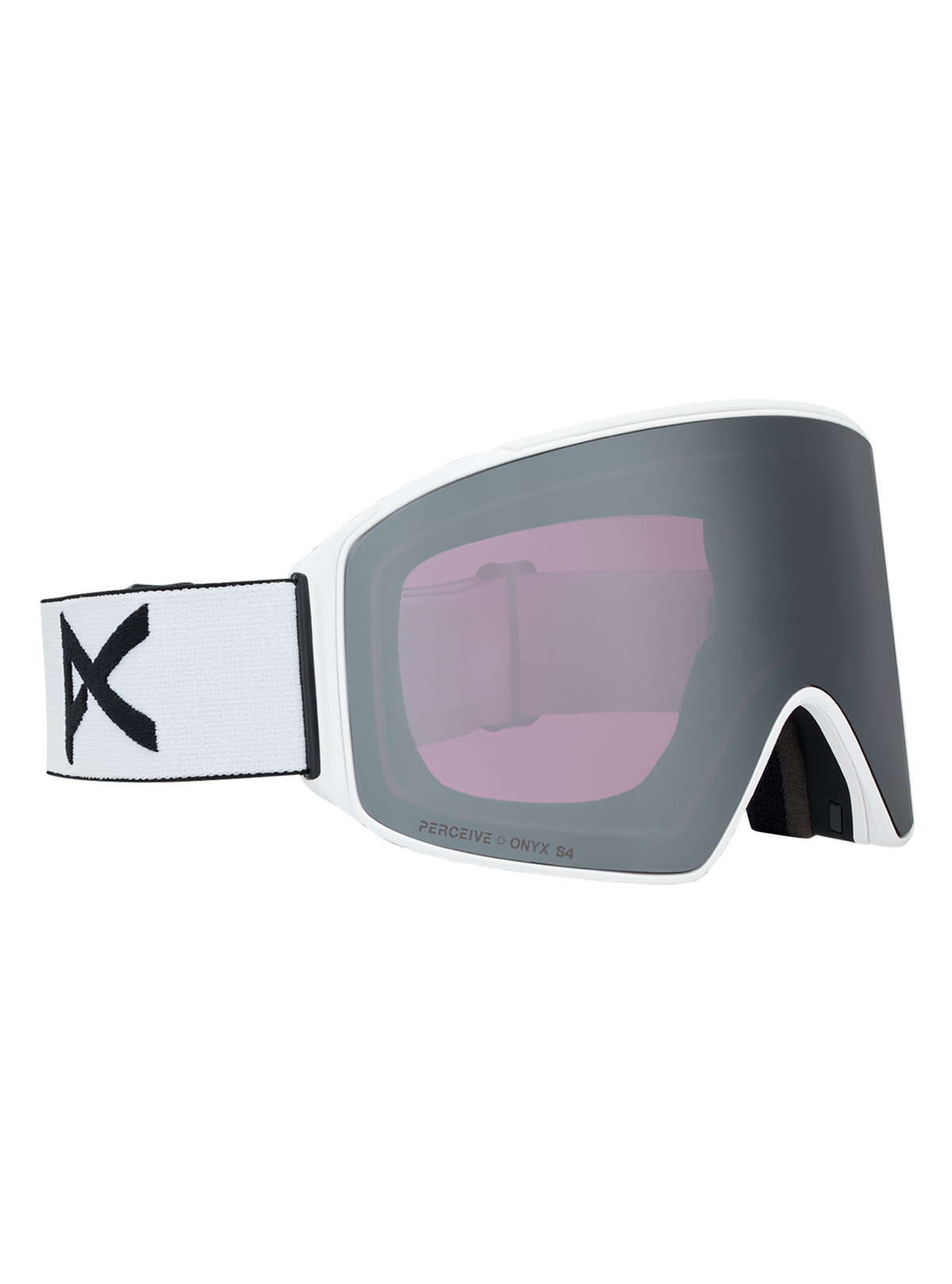 Product image of Anon M4 Goggles (Cylindrical) + Bonus Lens + MFI® Face Mask[Variant:Frame: White, Lens: Perceive Sunny Onyx (6% / S4), Spare Lens: Perceive Variable Violet (34% / S2)]