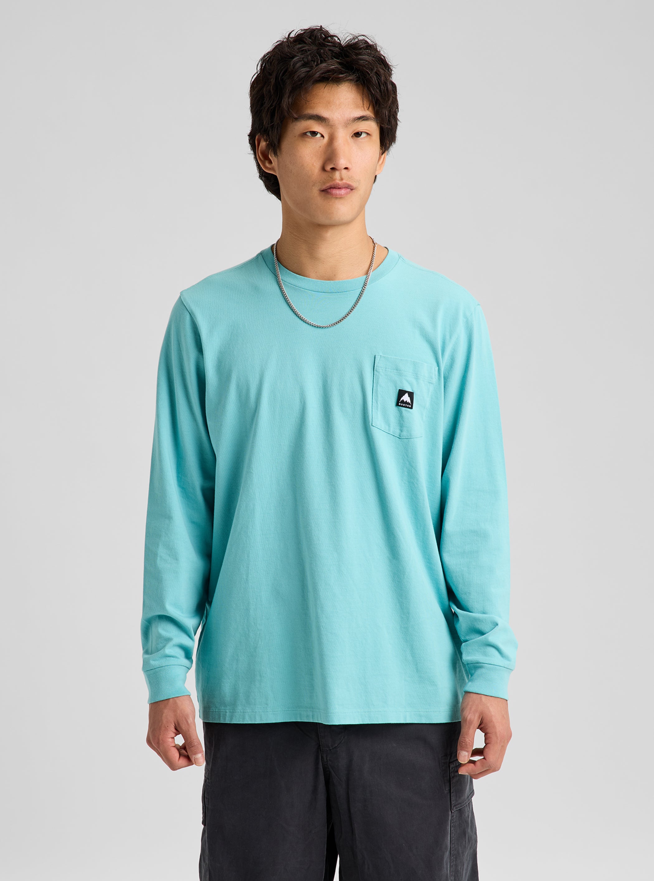 Product image of Men's Burton Colfax Long Sleeve T-Shirt[Variant:Mineral Blue]