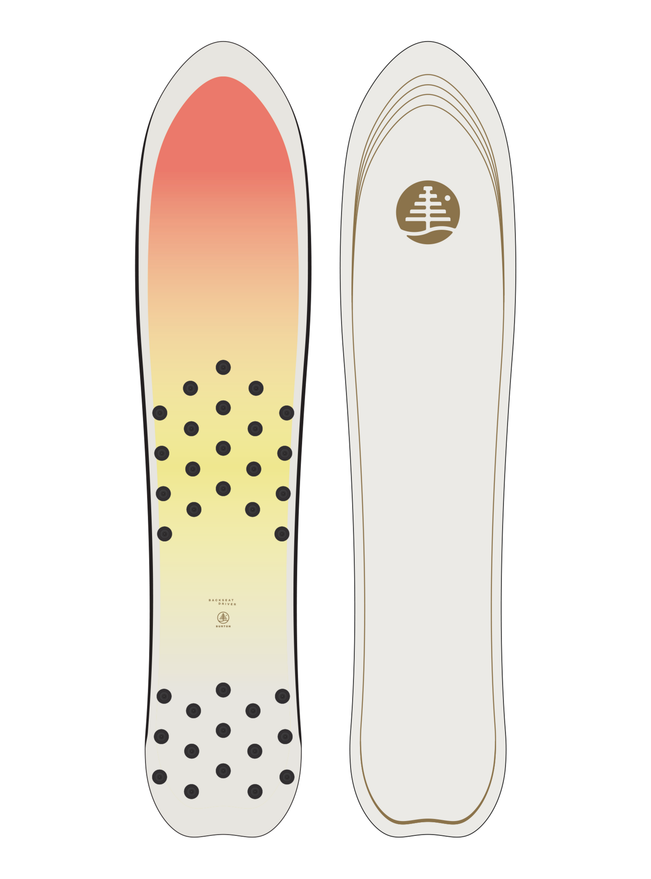 Burton Family Tree Backseat Driver Pow Surfing Snowboard