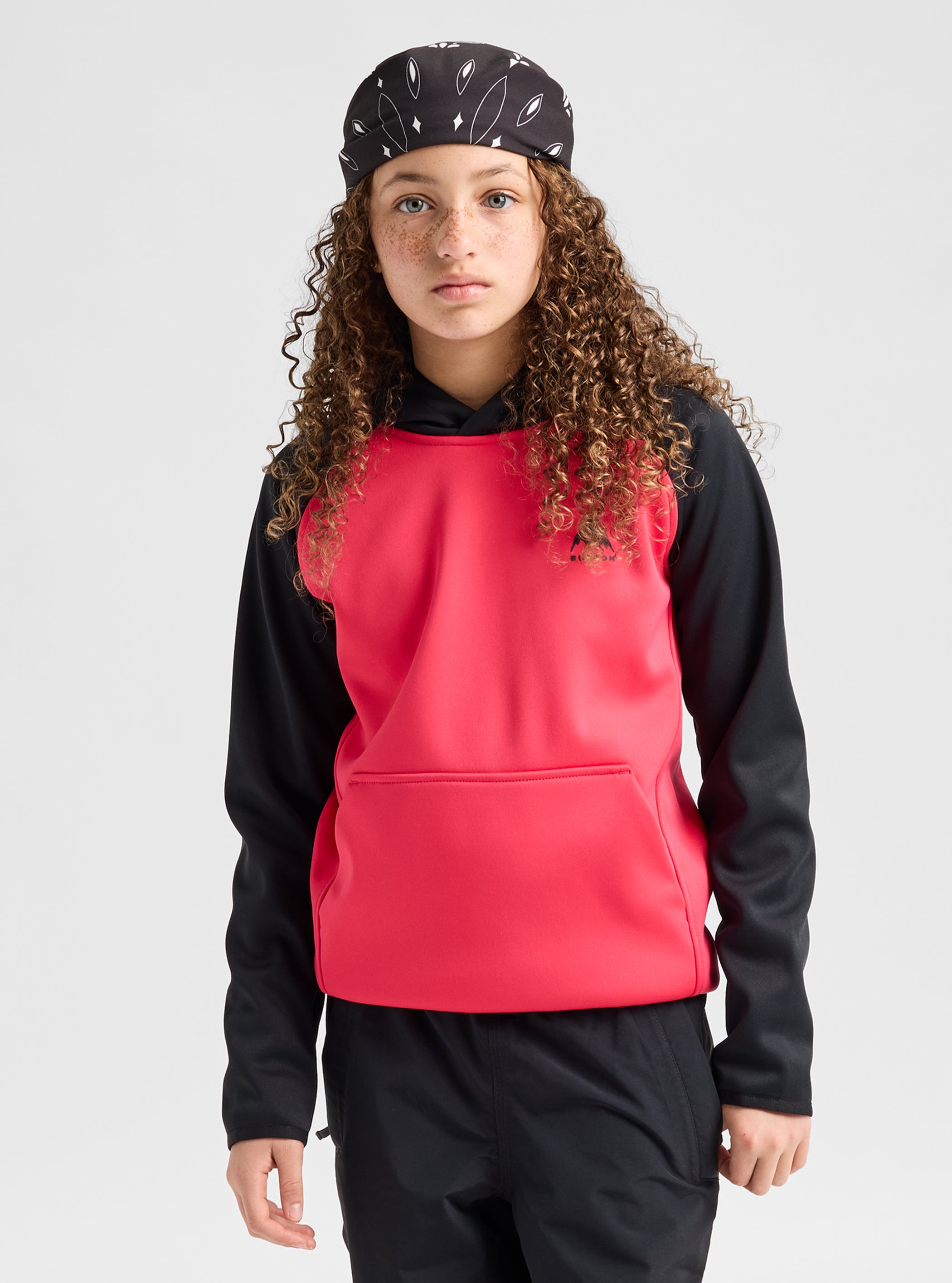 Product image of Kids' Burton Crown Weatherproof Pullover Fleece[Variant:True Black / Azalea Pink]
