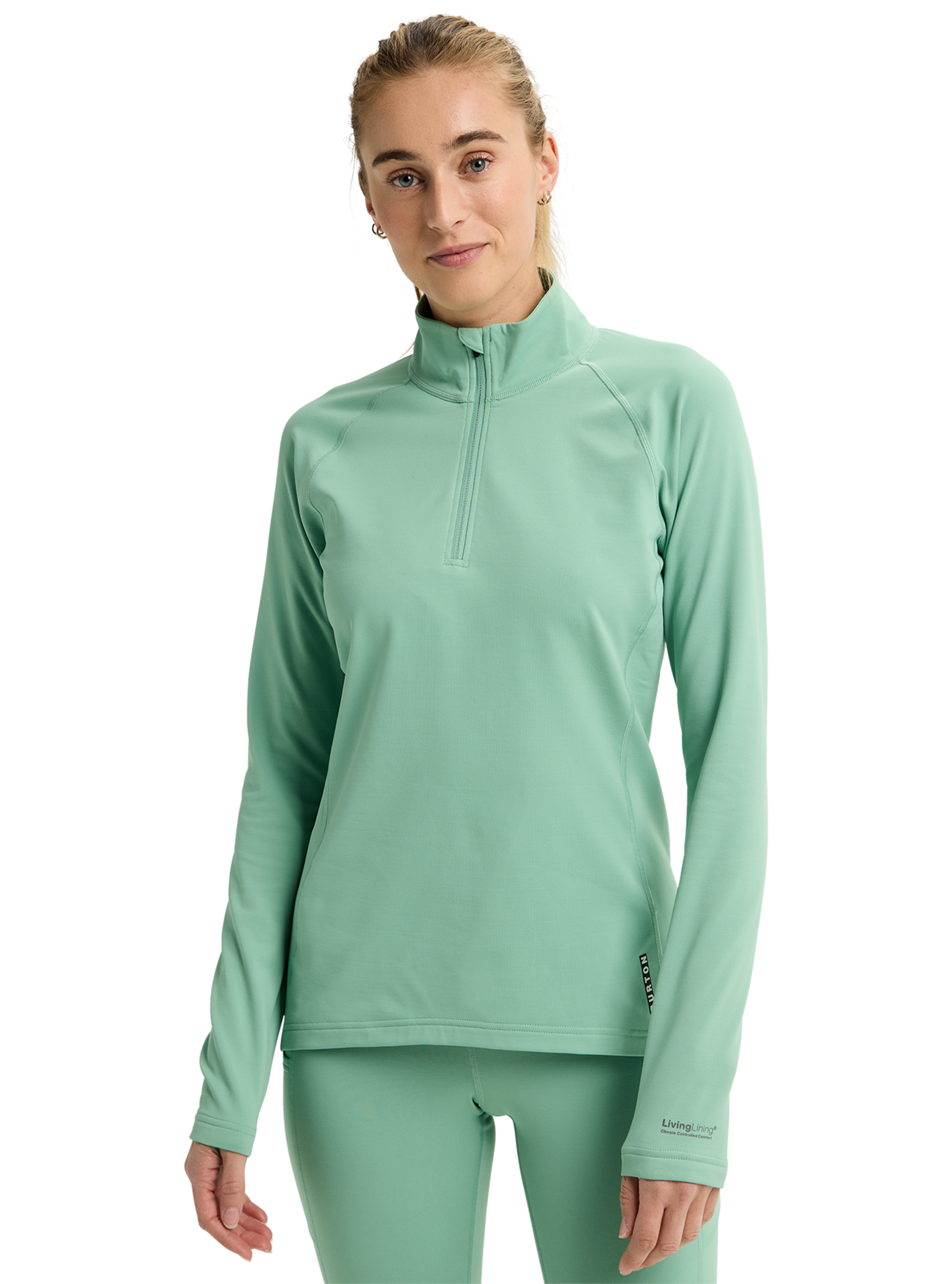 Product image of Women's Burton Heavyweight X Base Layer Quarter-Zip Shirt[Variant:Soft Sage]