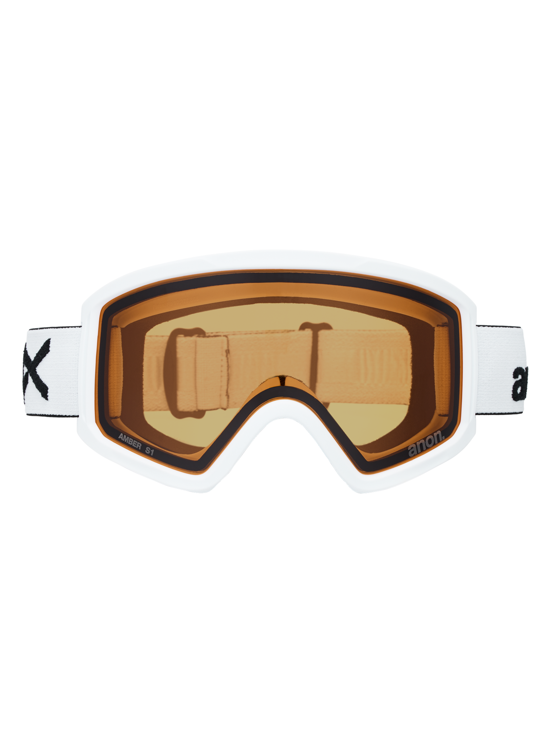 Anon Tracker 2.0 Goggles + MFI Face Mask White; Amber