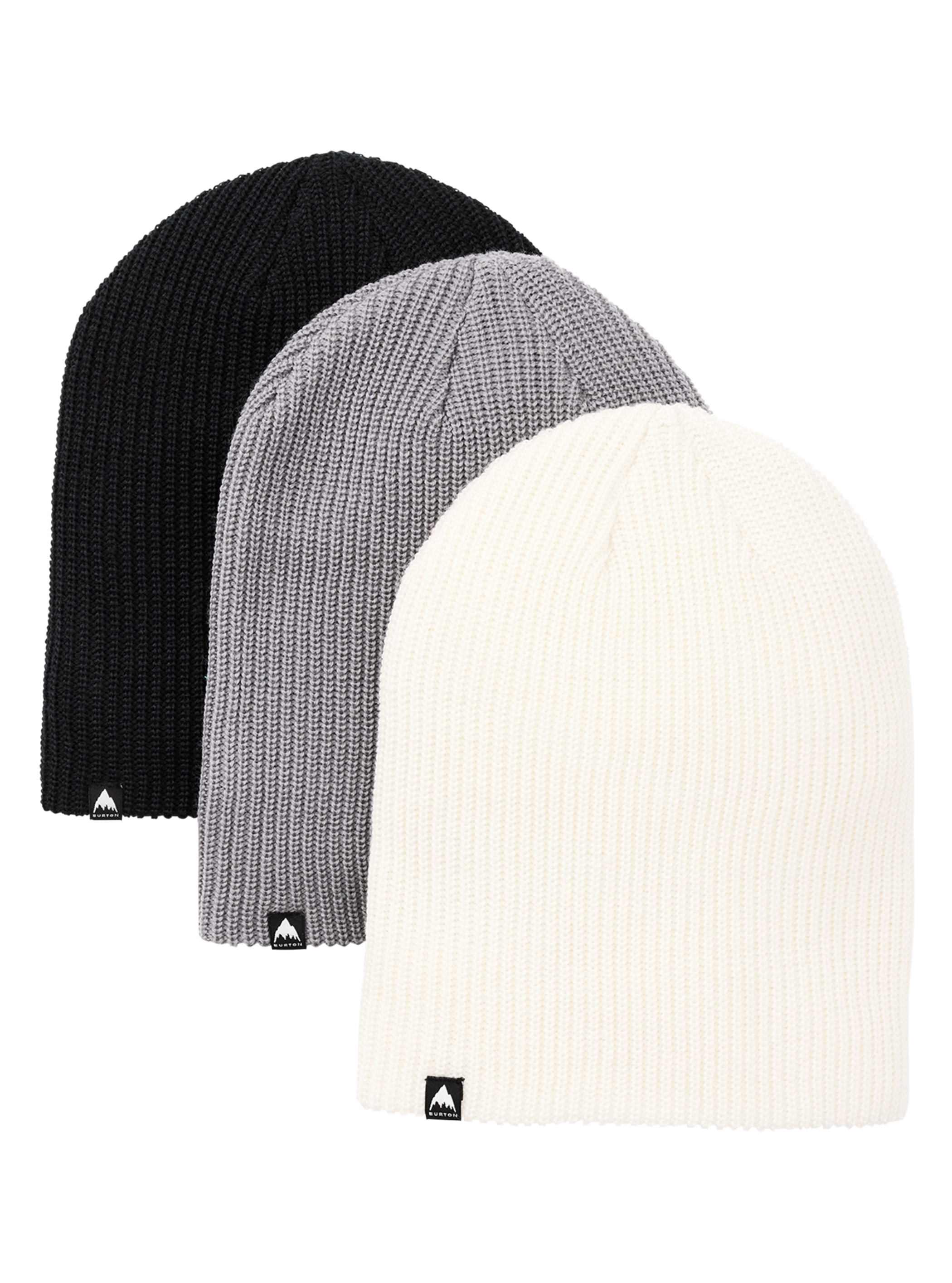 Product image of Burton Recycled DND Beanie (3 Pack)[Variant:True Black / Sharkskin / Stout White]