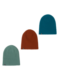 Product image of Burton Recycled DND Beanie (3 Pack)[Variant:Chestnut Brown / Blue Teal / Soft Sage]