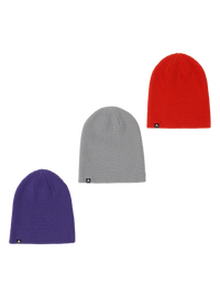 Product image of Burton Recycled DND Beanie (3 Pack)[Variant:Prism Violet / Fiesta Red / Gray Cloud]
