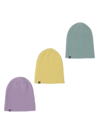 Product image of Burton Recycled DND Beanie (3 Pack)[Variant:Washed Lavender / Light Teal / Glow Yellow Green]
