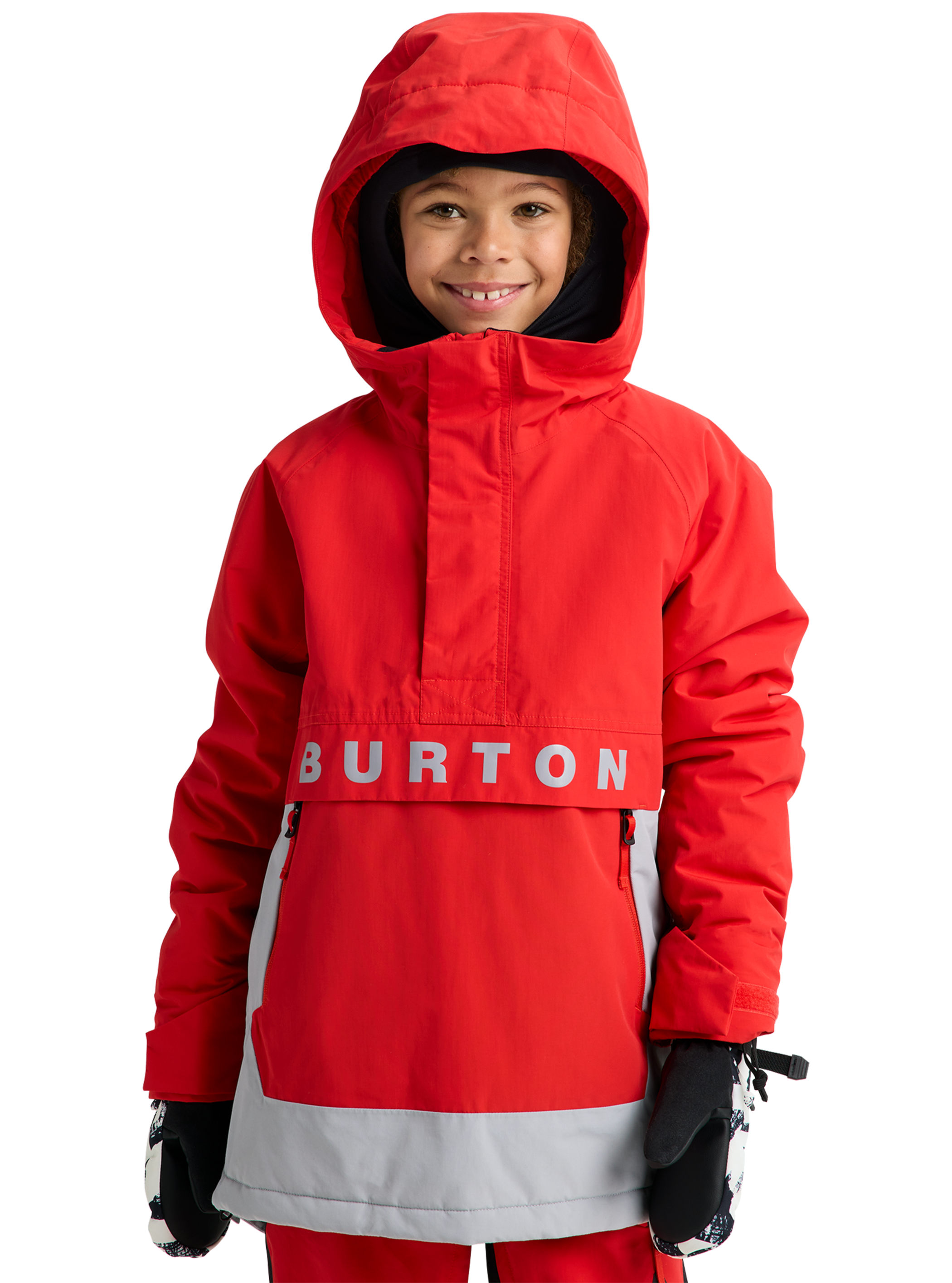 Product image of Kids' Burton Frostner 2L Anorak Jacket[Variant:Flame Scarlet / Silver Sconce]