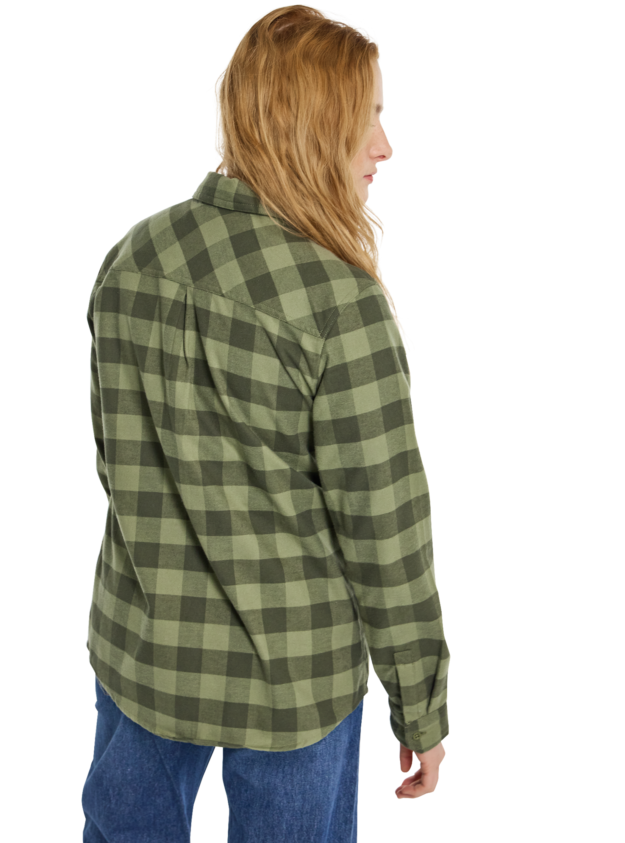 Product image of Women's Burton Favorite Long Sleeve Flannel Shirt[Variant:Forest Moss Buffalo Plaid]