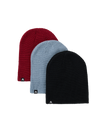 Product image of Kids' Burton Recycled DND Beanie (3 Pack)[Variant:True Black / Dusty Blue / Deep Red]