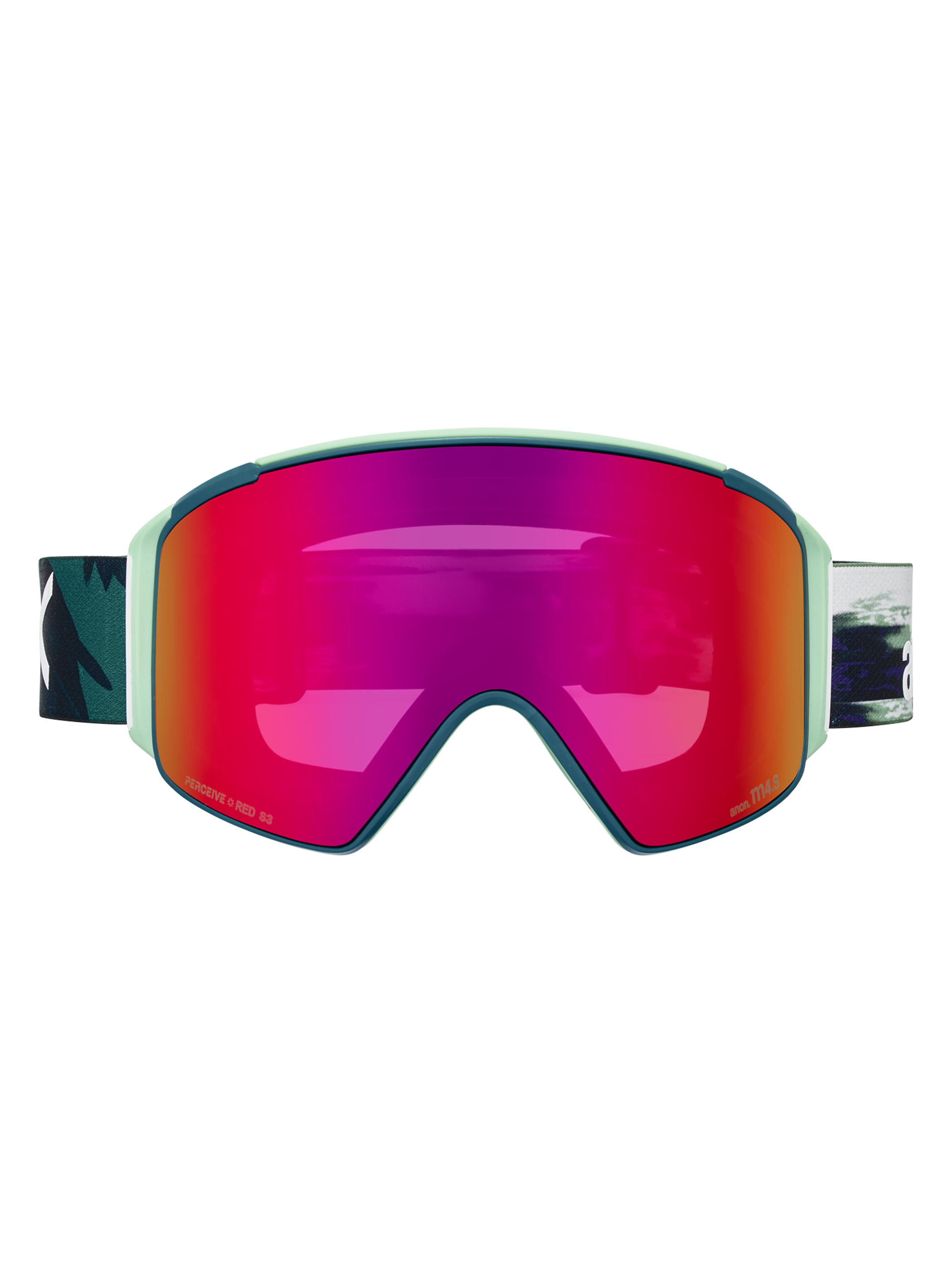 Product image of Anon M4S Goggles (Cylindrical) + Bonus Lens + MFI® Face Mask[Variant:Frame: Family Tree, Lens: Perceive Sunny Red (14% / S3), Spare Lens: Perceive Cloudy Burst (59% / S1)]