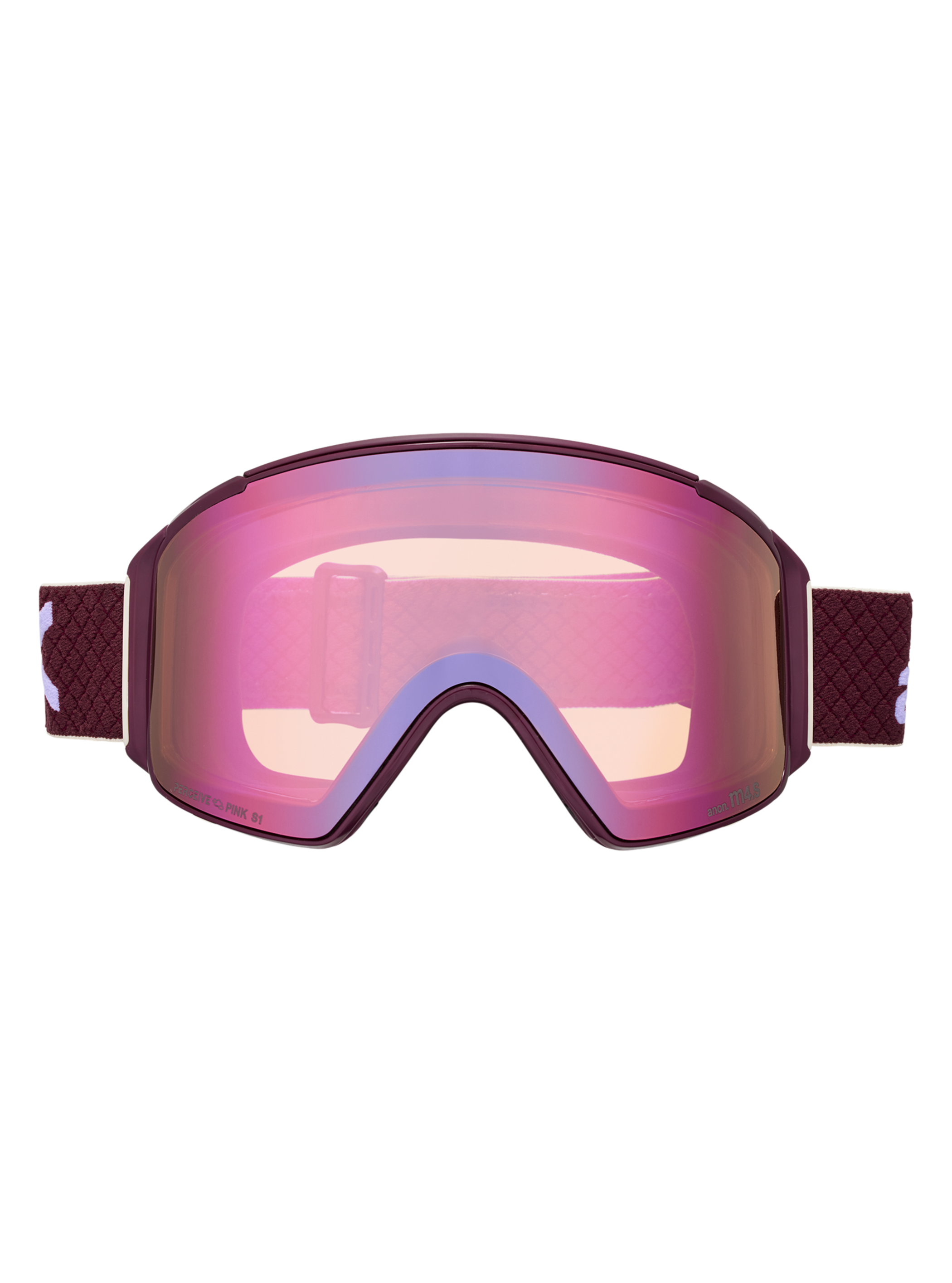 Product image of Anon M4S Goggles (Cylindrical) + Bonus Lens + MFI® Face Mask[Variant:Frame: Deep Cherry, Lens: Perceive Cloudy Pink (53% / S1), Spare Lens: Perceive Variable Blue (21% / S2)]