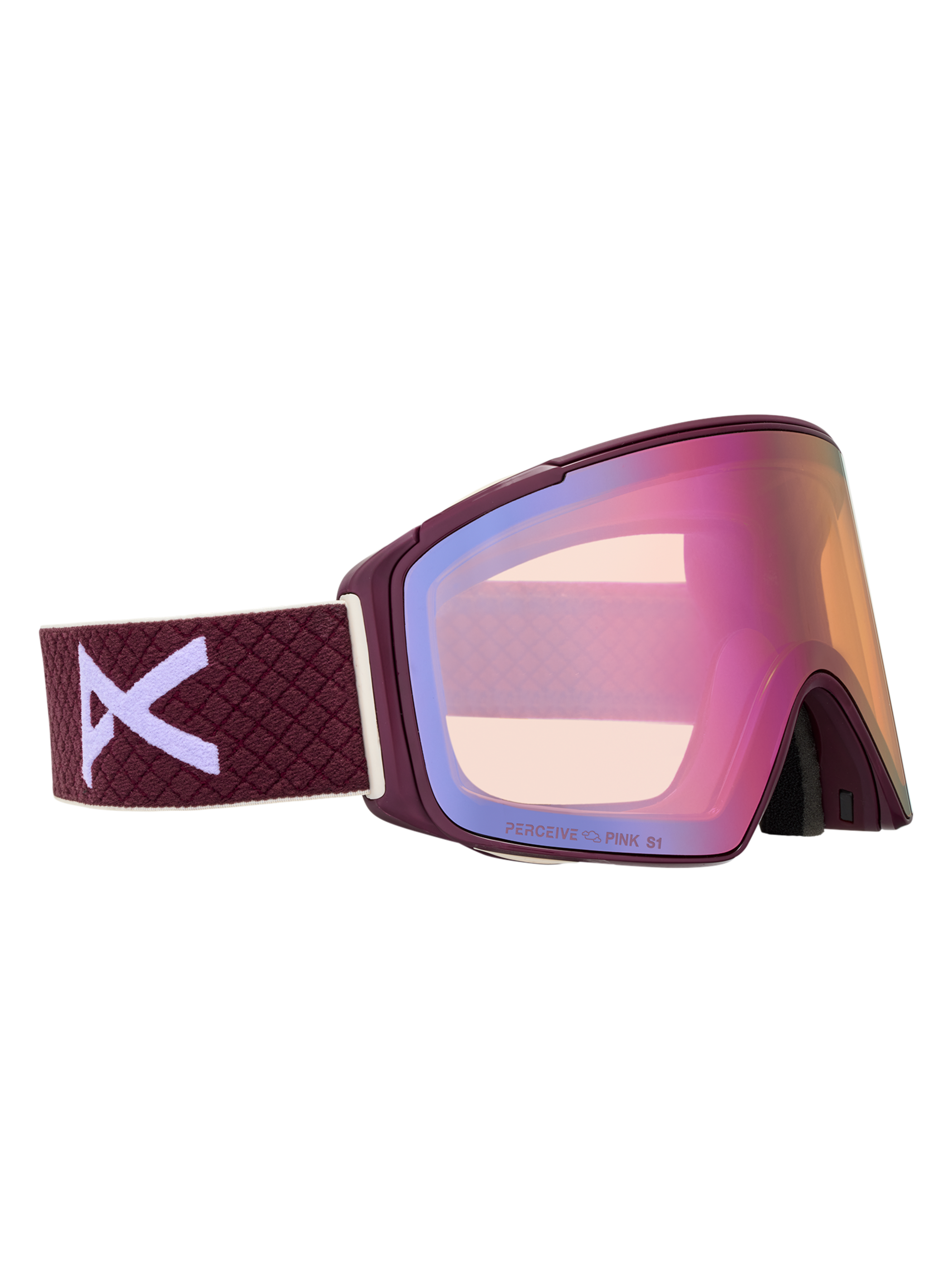 Product image of Anon M4S Goggles (Cylindrical) + Bonus Lens + MFI® Face Mask[Variant:Frame: Deep Cherry, Lens: Perceive Cloudy Pink (53% / S1), Spare Lens: Perceive Variable Blue (21% / S2)]