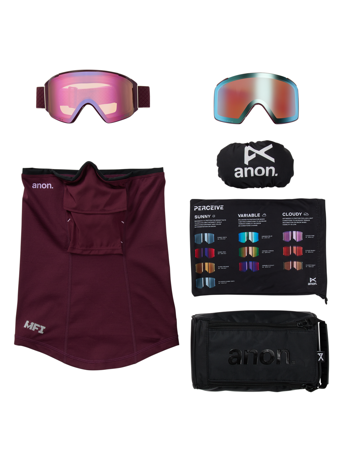 Anon M4S Goggles (Cylindrical) + Bonus Lens + MFI® Face Mask
