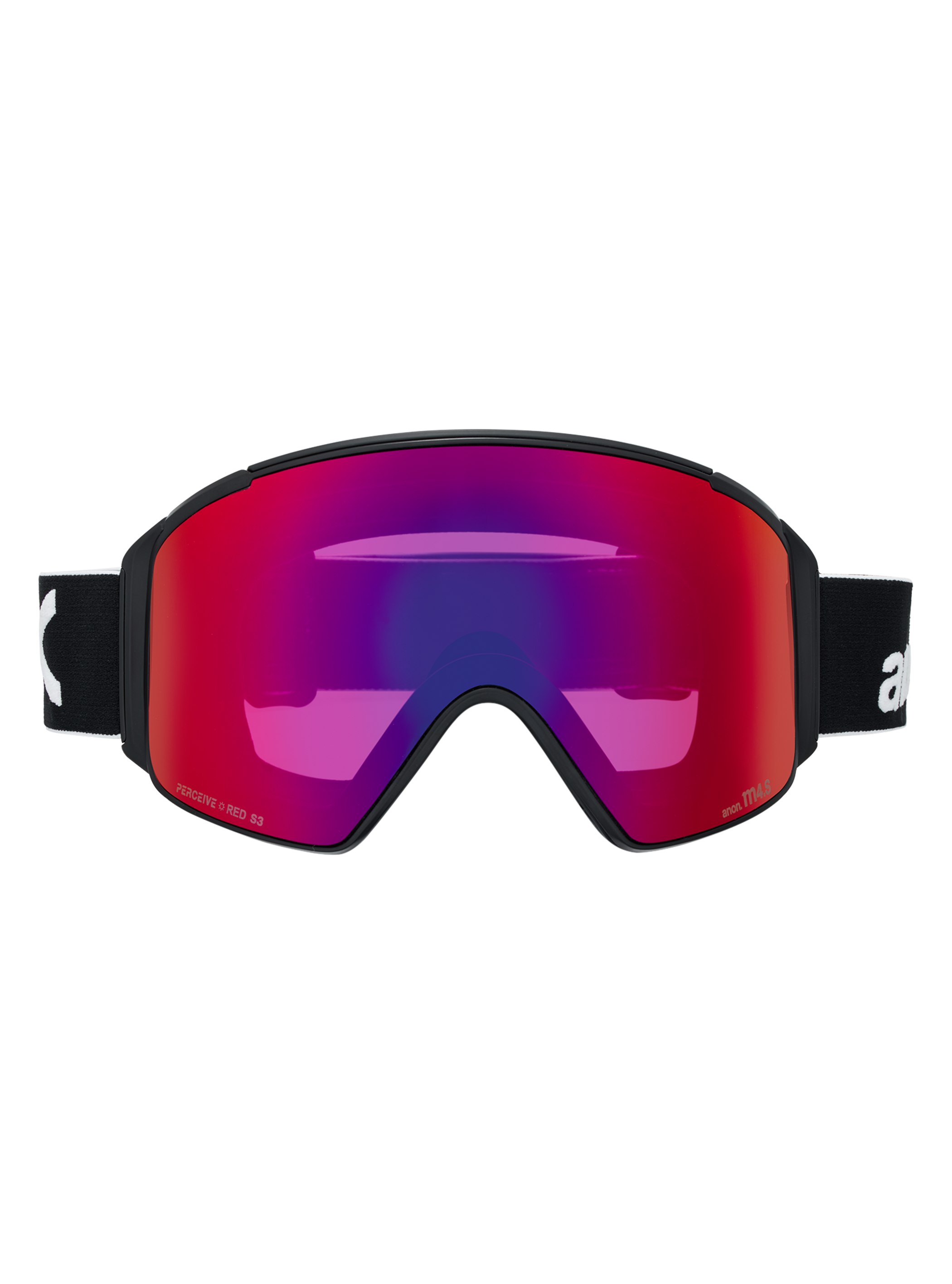Product image of Anon M4S Goggles (Cylindrical) + Bonus Lens + MFI® Face Mask[Variant:Frame: Black, Lens: Perceive Sunny Red (14% / S3), Spare Lens: Perceive Cloudy Burst (59% / S1)]