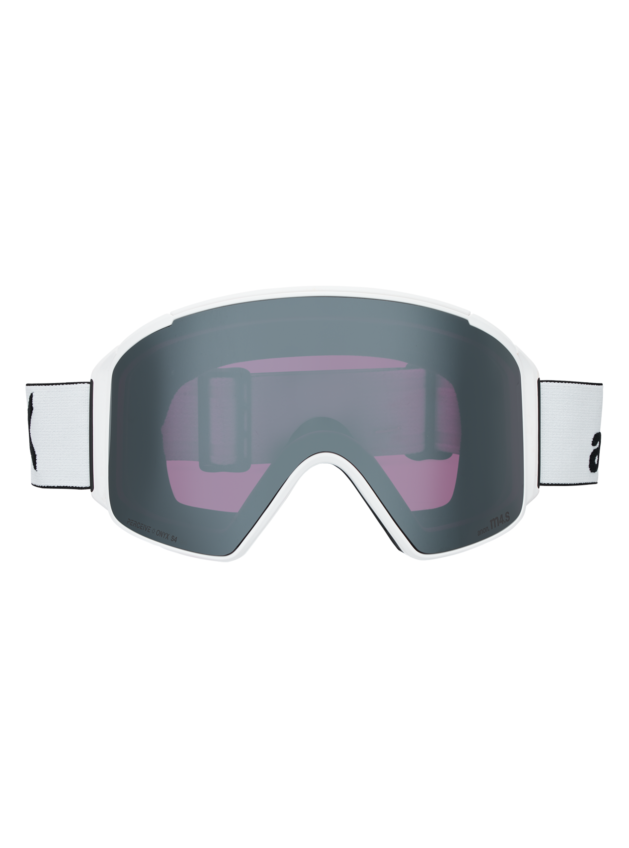Product image of Anon M4S Goggles (Cylindrical) + Bonus Lens + MFI® Face Mask[Variant:Frame: White, Lens: Perceive Sunny Onyx (6% / S4), Spare Lens: Perceive Variable Violet (34% / S2)]