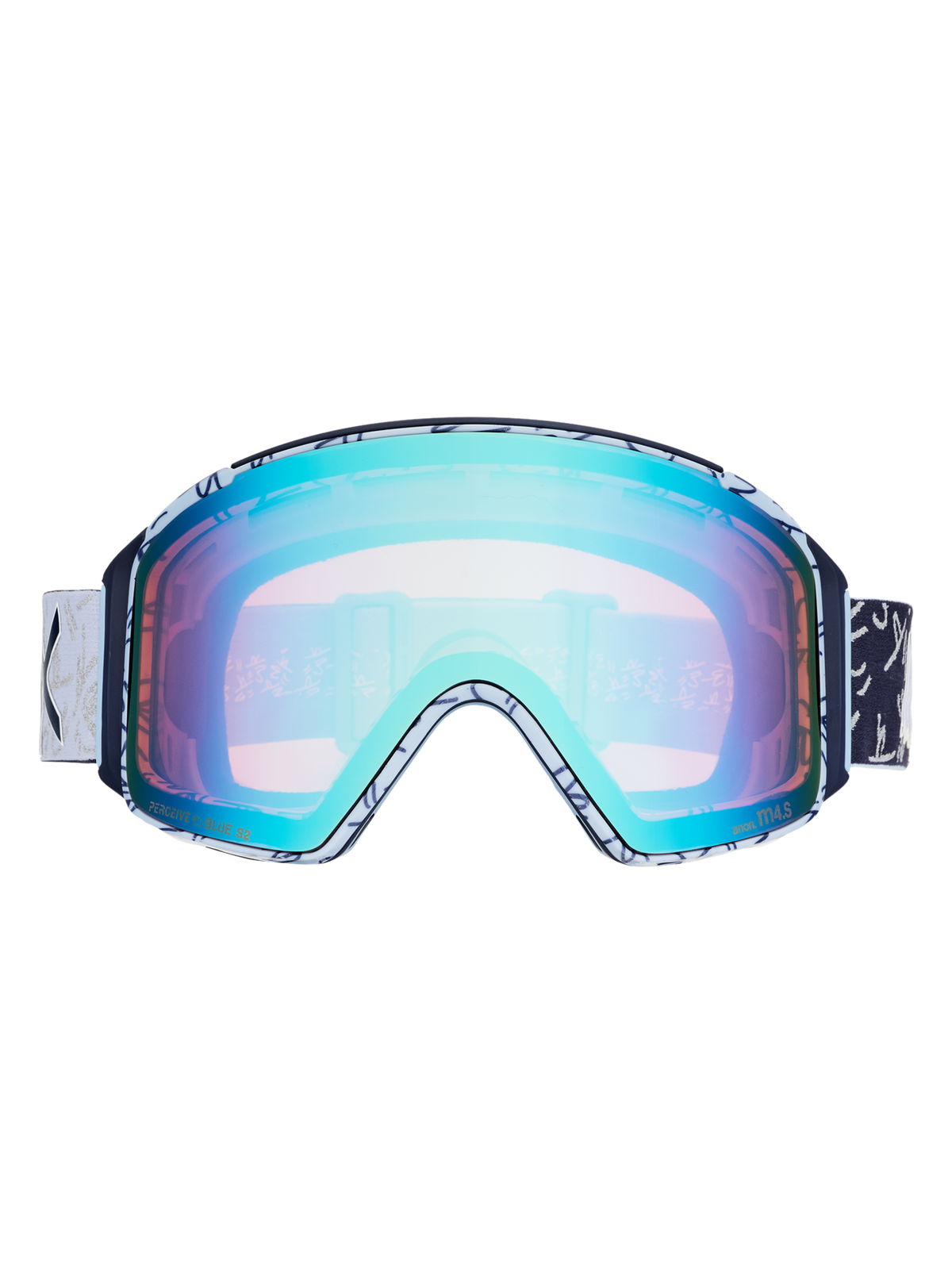Product image of Anon M4S Goggles (Cylindrical) + Bonus Lens + MFI® Face Mask[Variant:Frame: LB Midnight Gus, Lens: Perceive Variable Blue (21% / S2), Spare Lens: Perceive Cloudy Pink (53% / S1)]