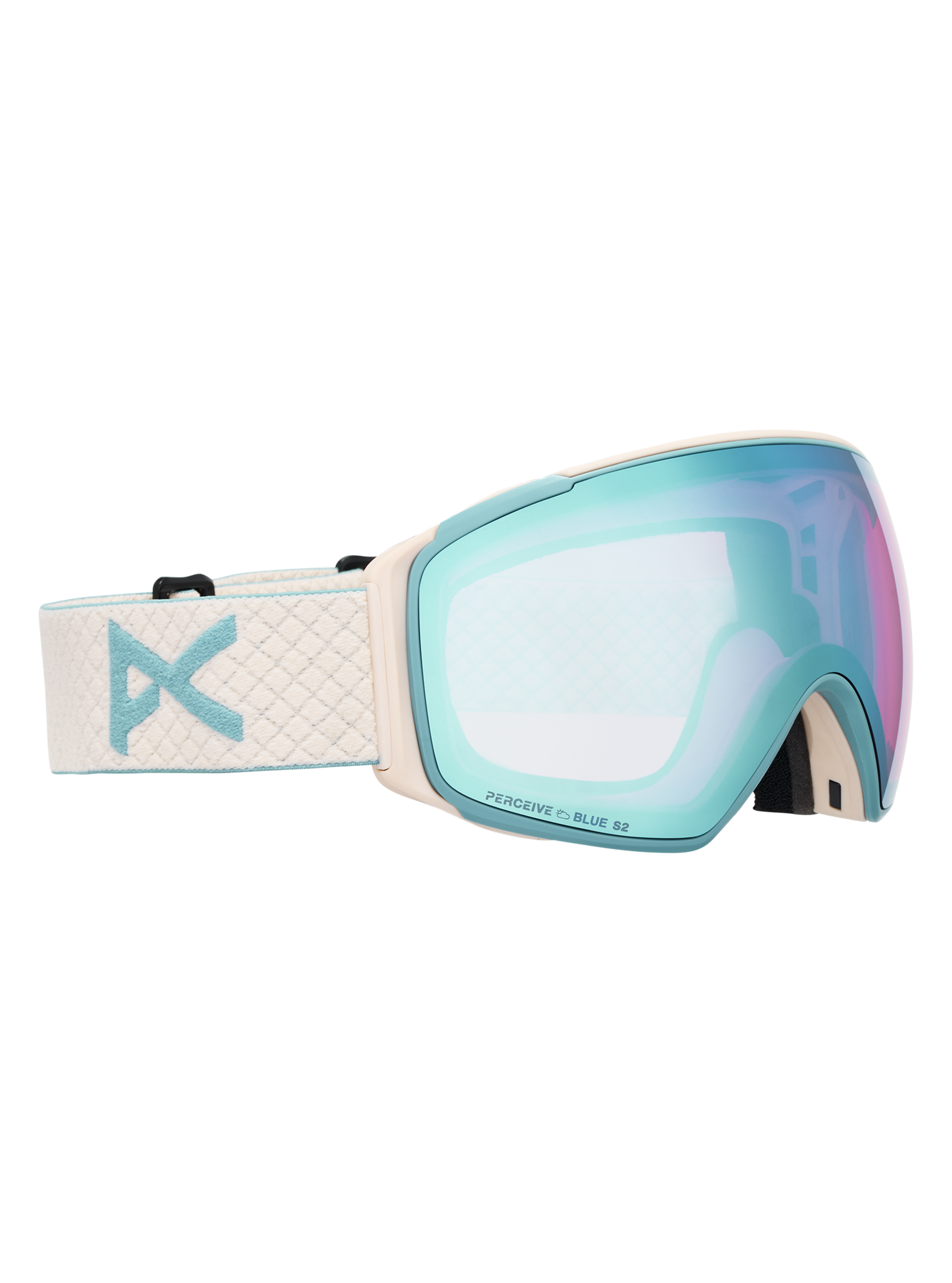Product image of Anon M4S Goggles (Toric) + Bonus Lens + MFI® Face Mask[Variant:Frame: Oat, Lens: Perceive Variable Blue (21% / S2), Spare Lens: Perceive Cloudy Pink (53% / S1)]
