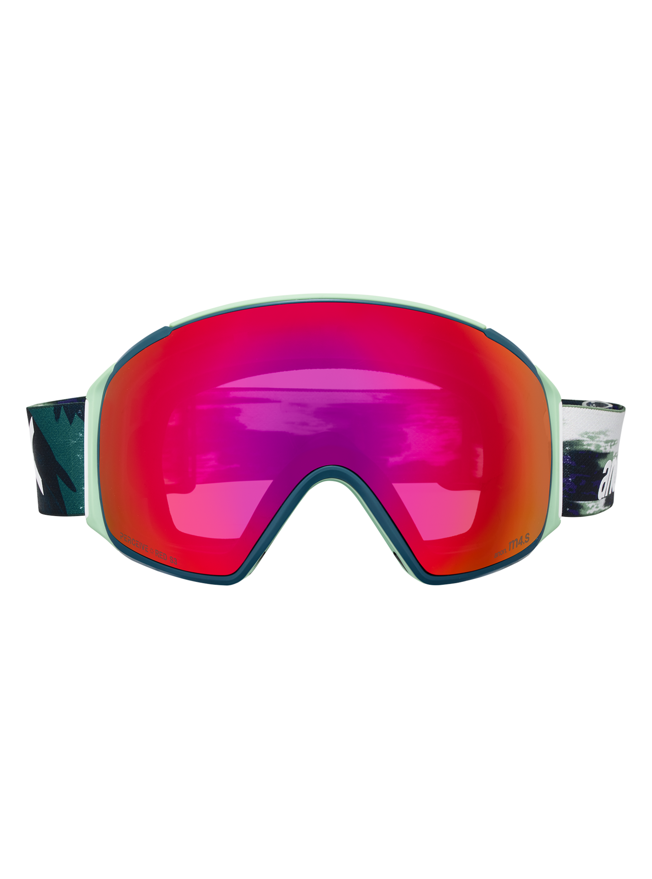 Product image of Anon M4S Goggles (Toric) + Bonus Lens + MFI® Face Mask[Variant:Frame: Family Tree, Lens: Perceive Sunny Red (14% / S3), Spare Lens: Perceive Cloudy Burst (59% / S1)]