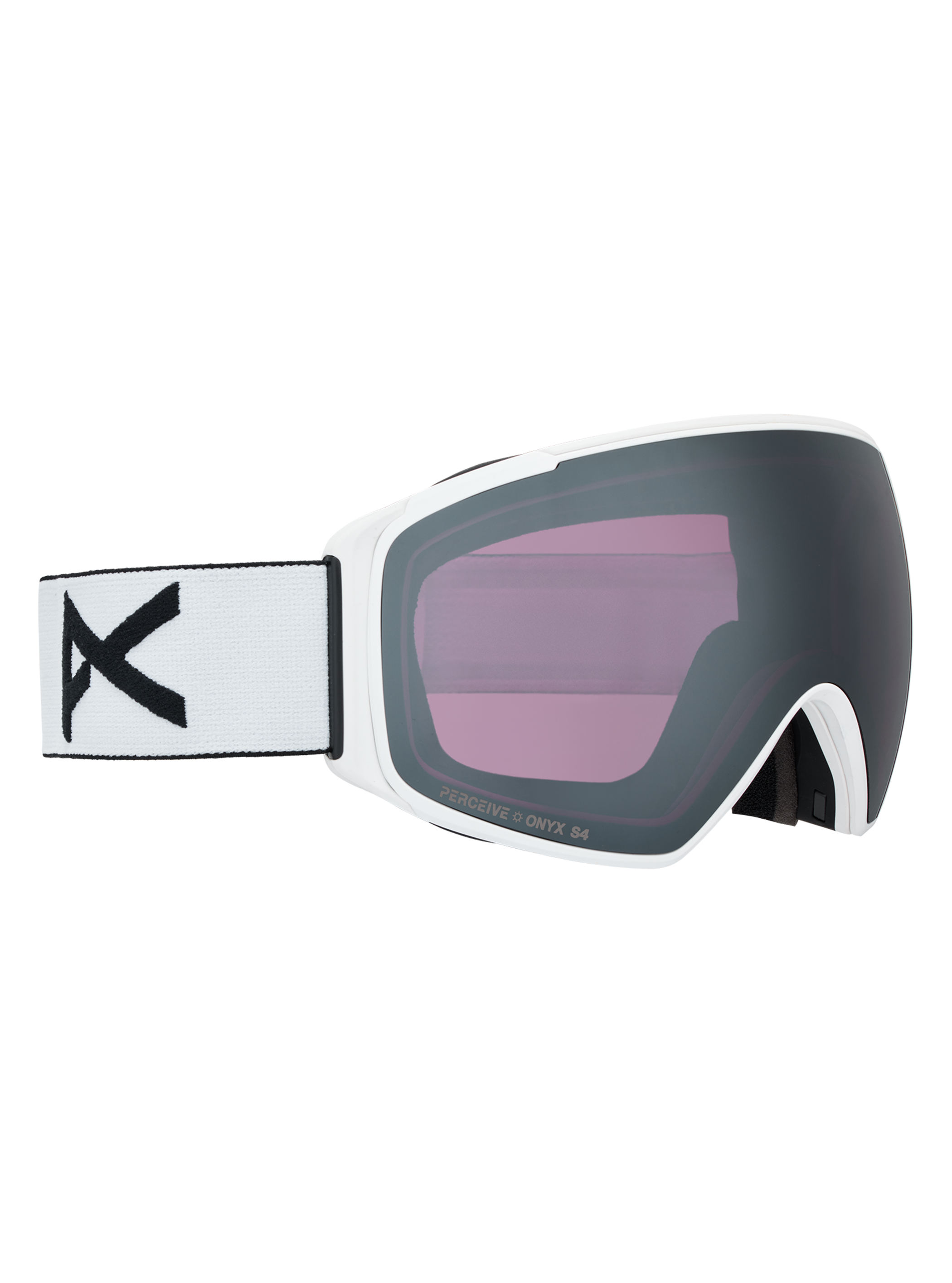 Product image of Anon M4S Goggles (Toric) + Bonus Lens + MFI® Face Mask[Variant:Frame: White, Lens: Perceive Sunny Onyx (6% / S4), Spare Lens: Perceive Variable Violet (34% / S2)]