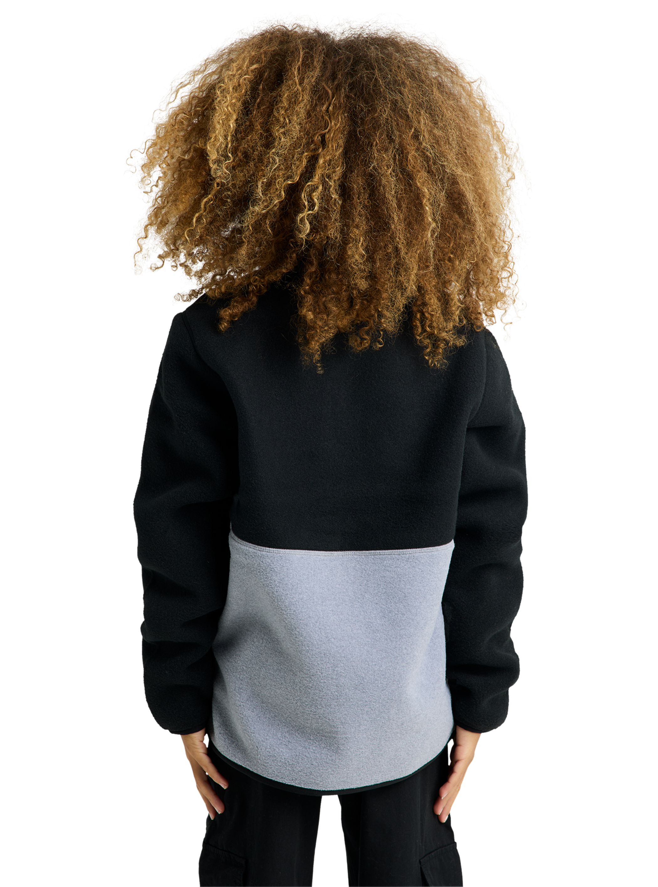Product image of Kids' Burton Cinder Fleece Anorak[Variant:True Black / Gray Heather]