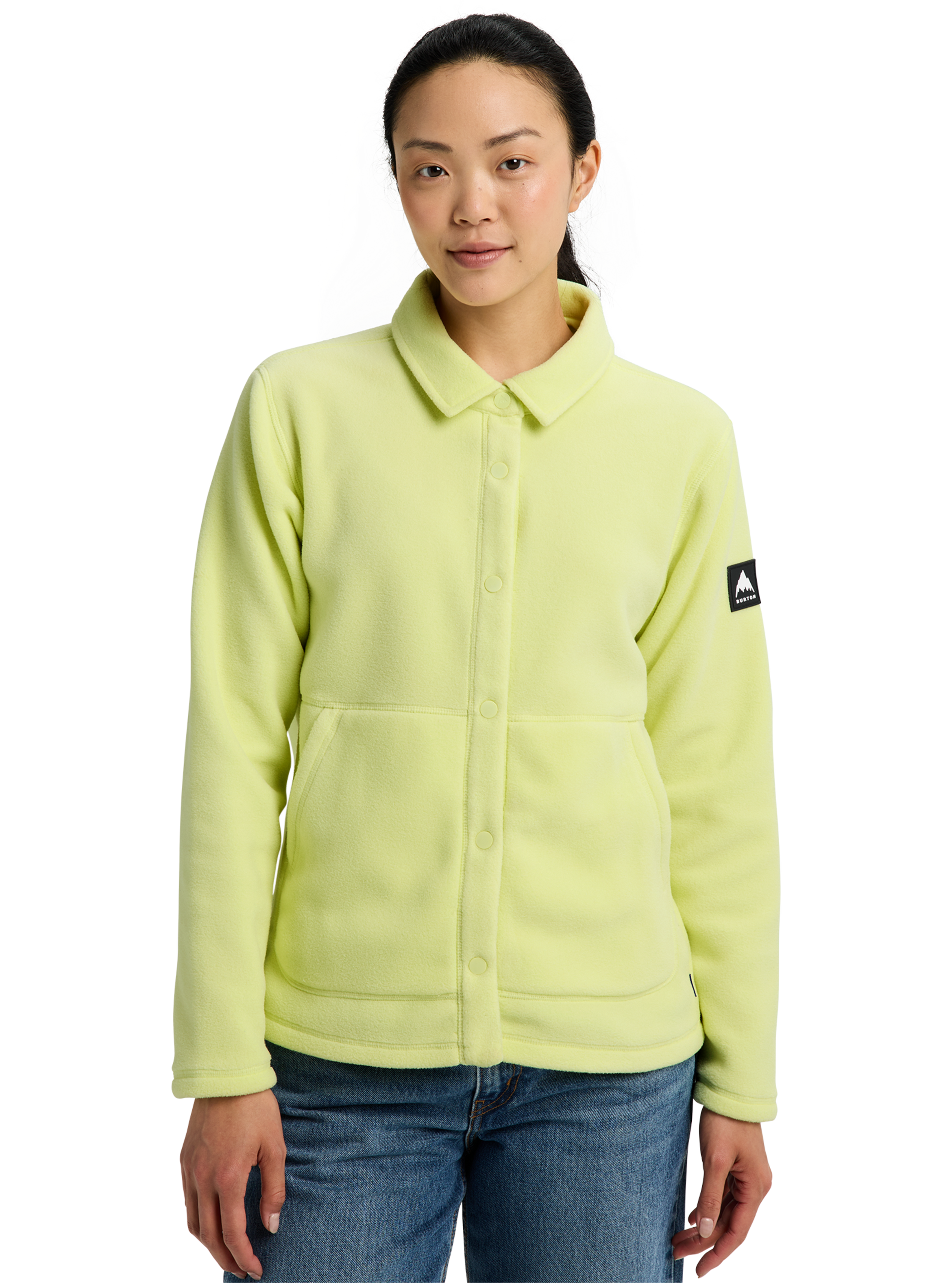 Product image of Women's Burton Cinder Fleece Snap Shirt[Variant:Glow Yellow Green]