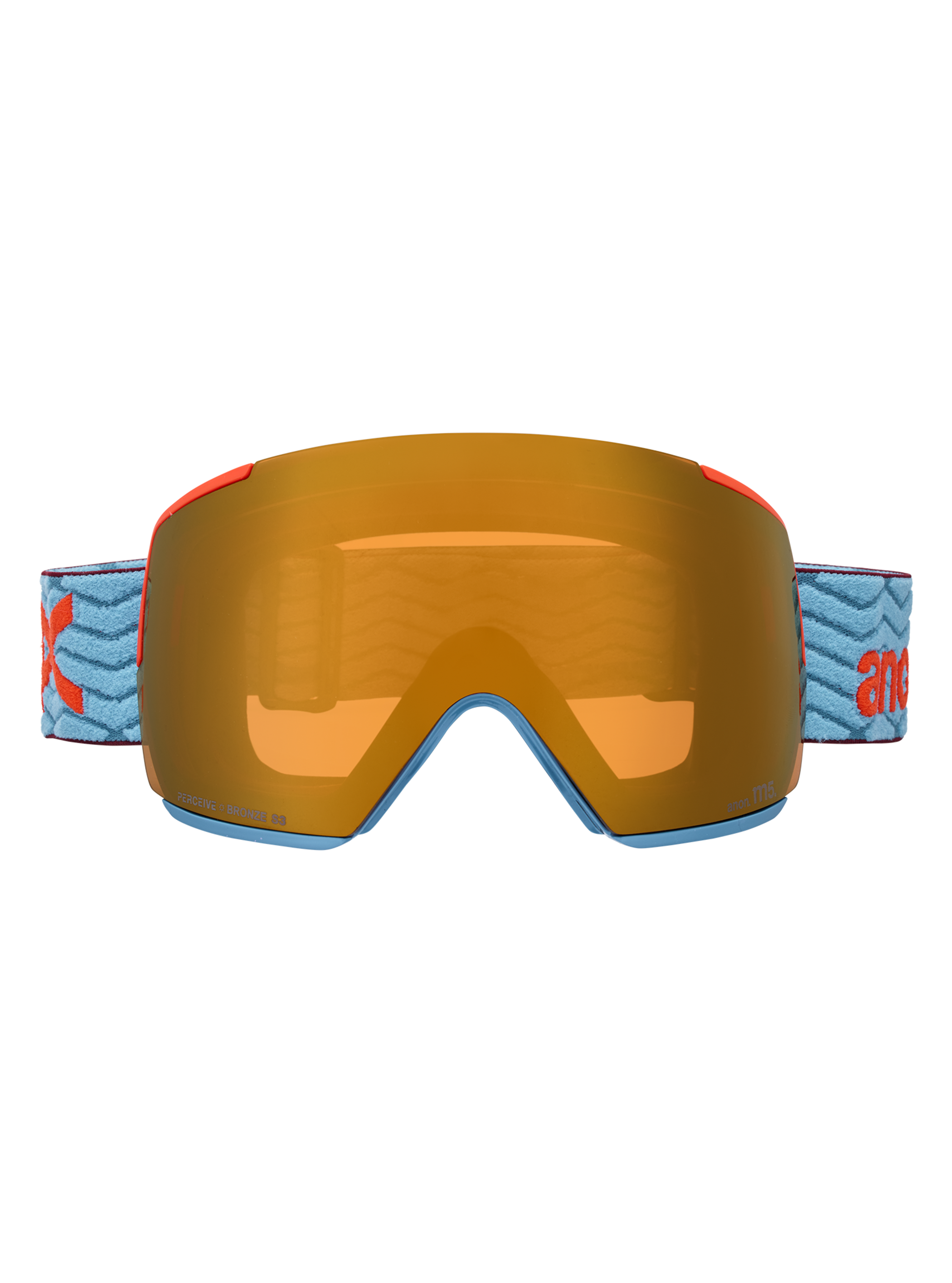 Product image of Anon M5 Goggles + Bonus Lens + MFI® Face Mask[Variant:Frame: Retro Blue, Lens: Perceive Sunny Bronze (17% / S3), Spare Lens: Perceive Cloudy Burst (59% / S1)]