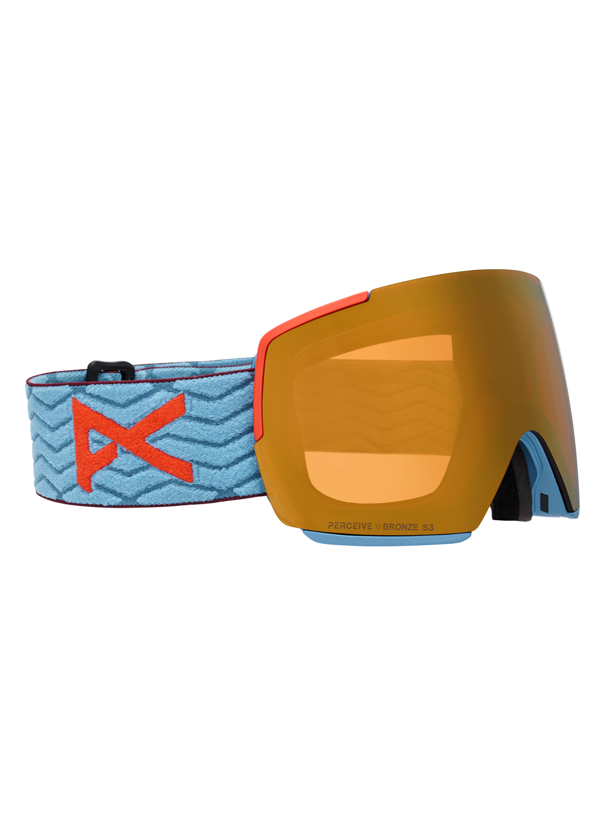 Product image of Anon M5 Goggles + Bonus Lens + MFI® Face Mask[Variant:Frame: Retro Blue, Lens: Perceive Sunny Bronze (17% / S3), Spare Lens: Perceive Cloudy Burst (59% / S1)]