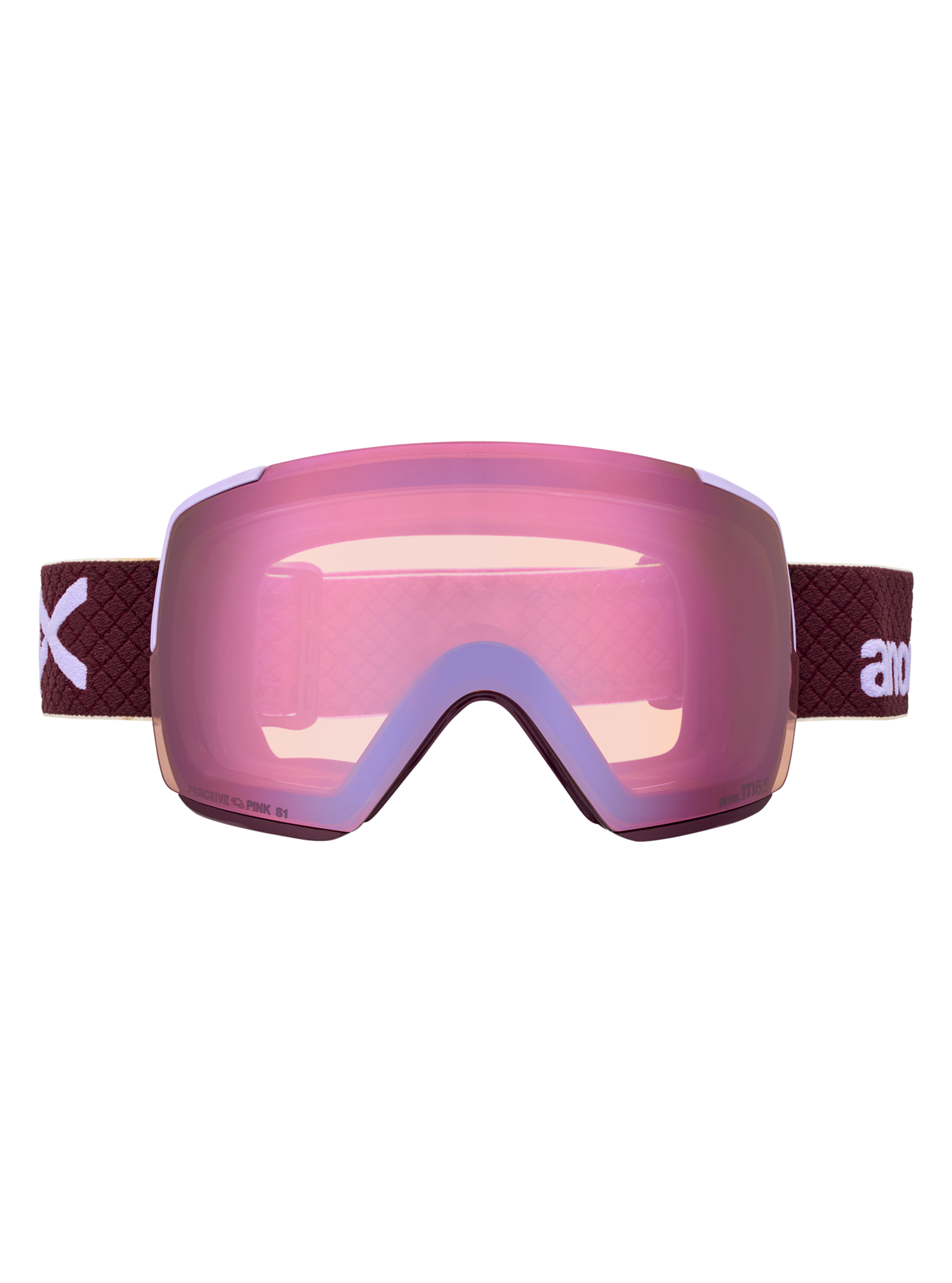 Product image of Anon M5S Goggles + Bonus Lens + MFI® Face Mask[Variant:Frame: Deep Cherry, Lens: Perceive Cloudy Pink (53% / S1), Spare Lens: Perceive Variable Blue (21% / S2)]