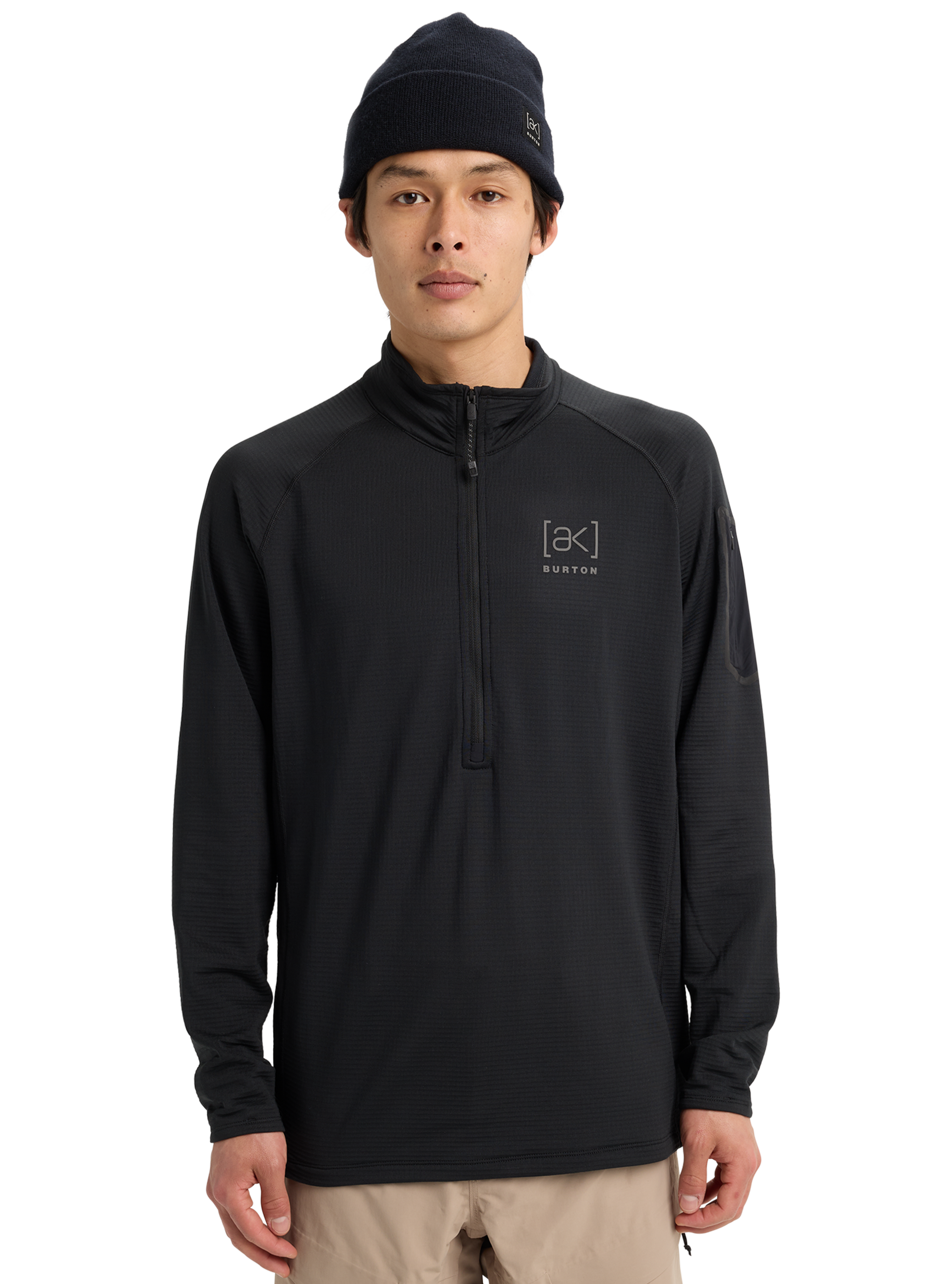 Product image of Men's Burton [ak] Helium Grid Half-Zip Fleece[Variant:True Black]