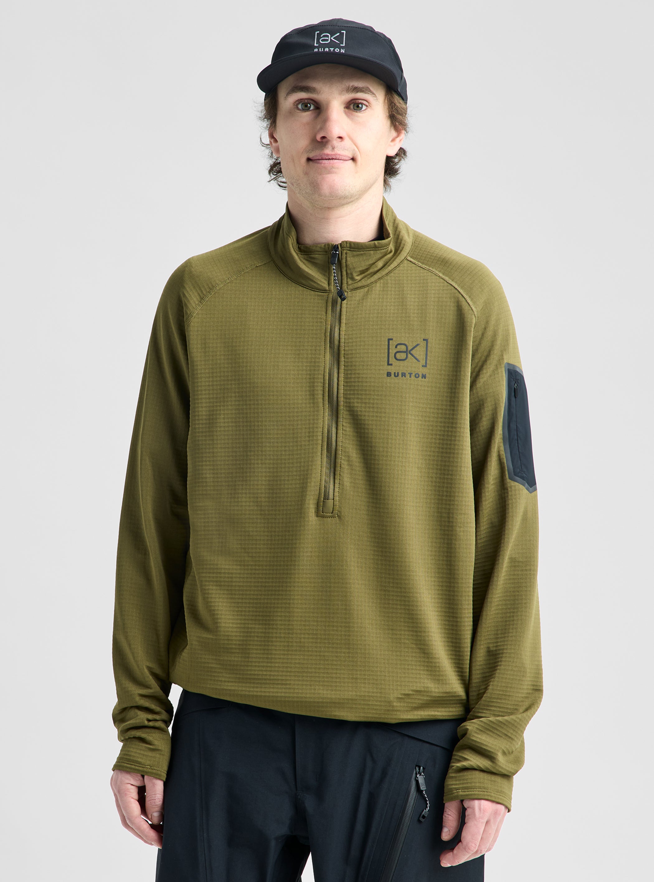Product image of Men's Burton [ak] Helium Grid Half-Zip Fleece[Variant:Dried Moss]