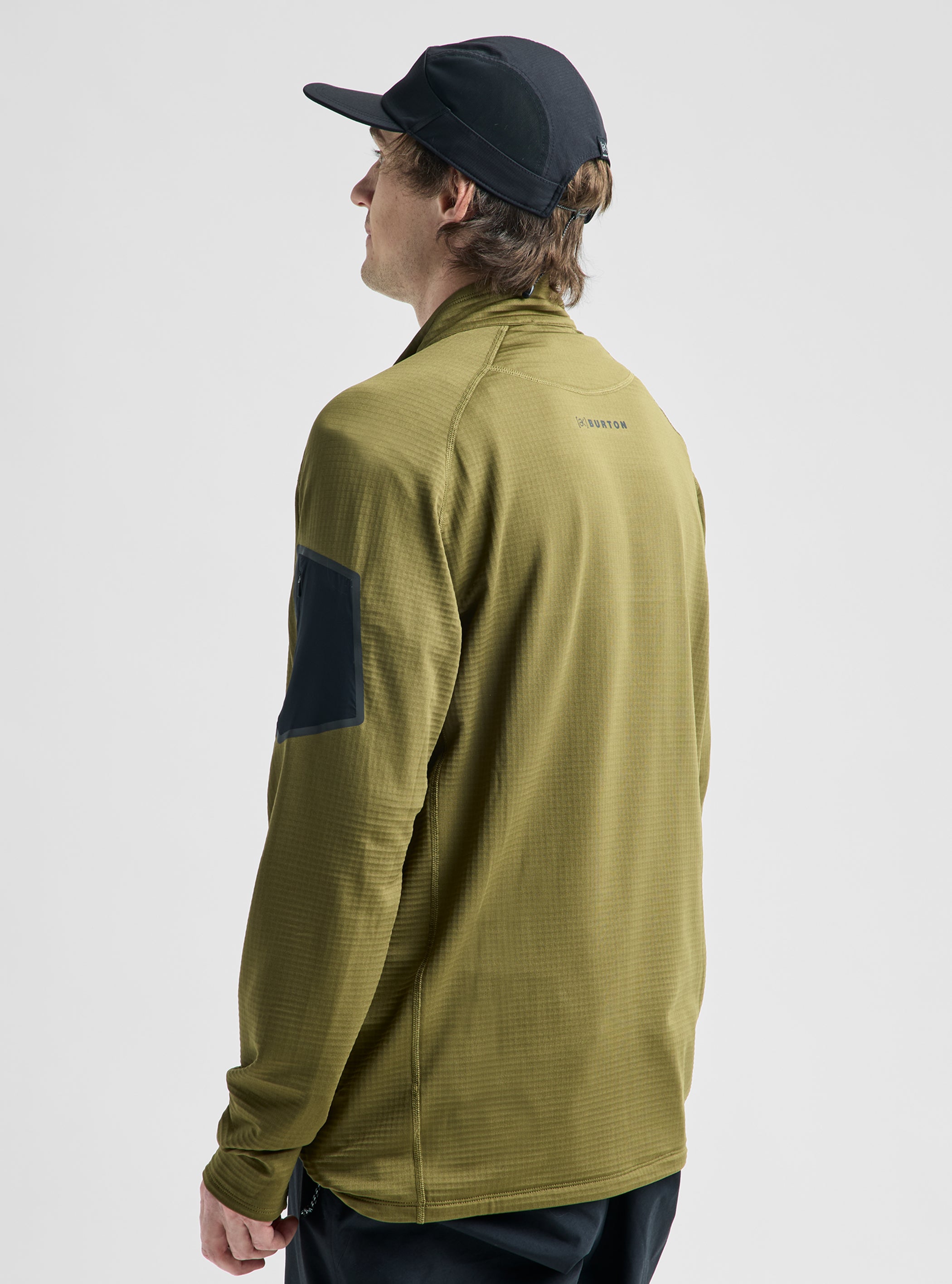 Product image of Men's Burton [ak] Helium Grid Half-Zip Fleece[Variant:Dried Moss]