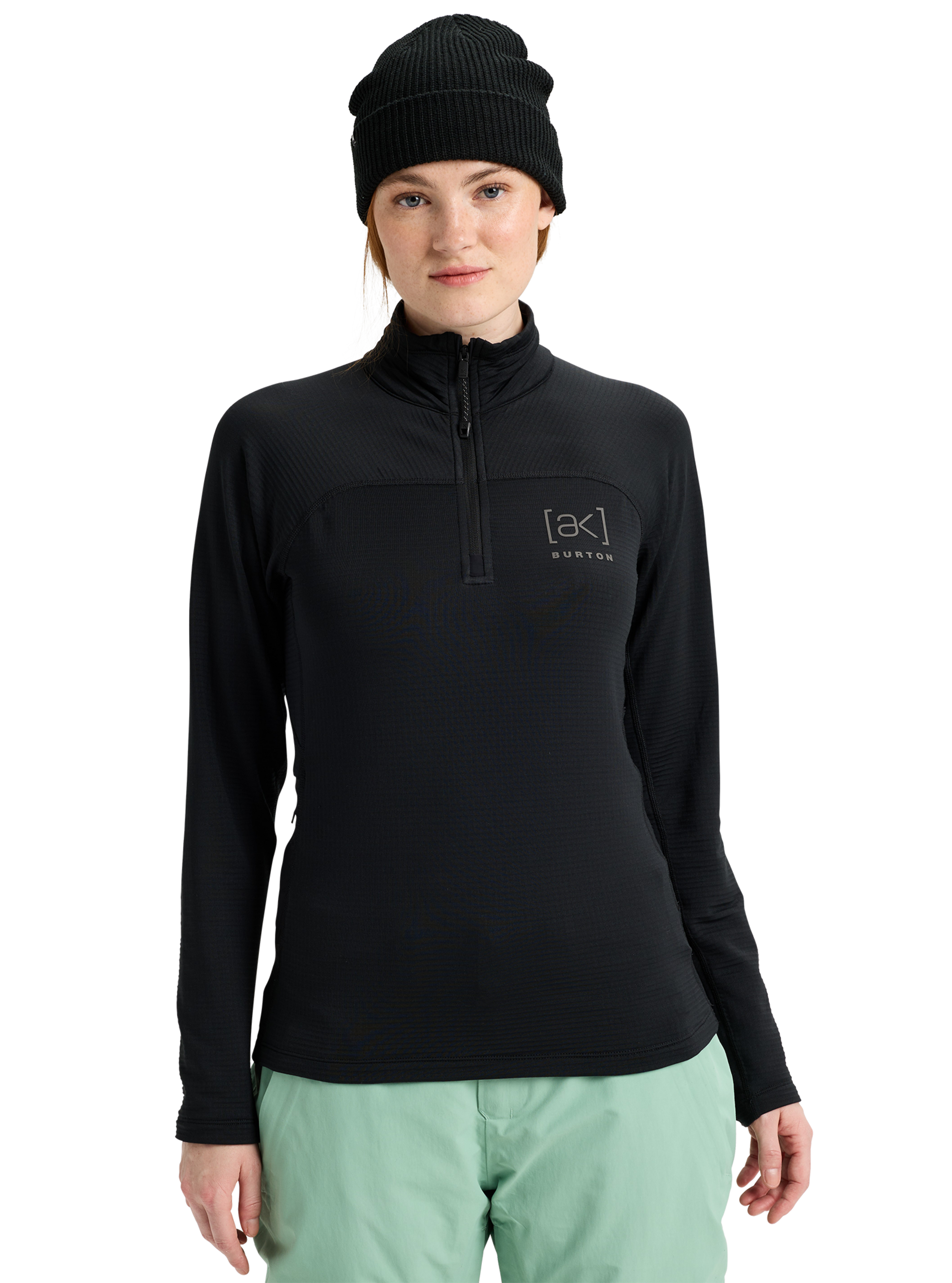 Product image of Women's Burton [ak] Helium Grid Quarter-Zip Fleece[Variant:True Black]