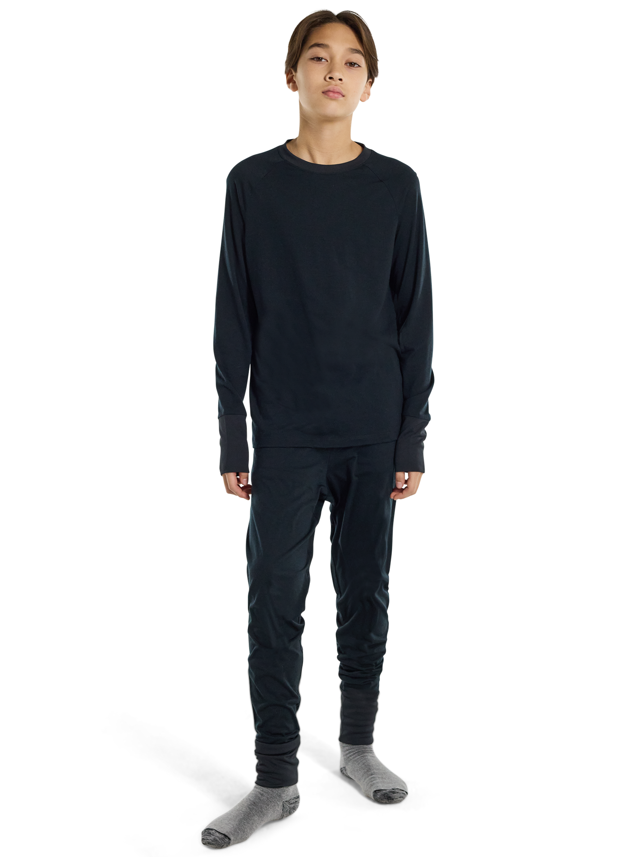 Product image of Kids' & Toddlers' Burton Merino Wool Base Layer Set[Variant:True Black]