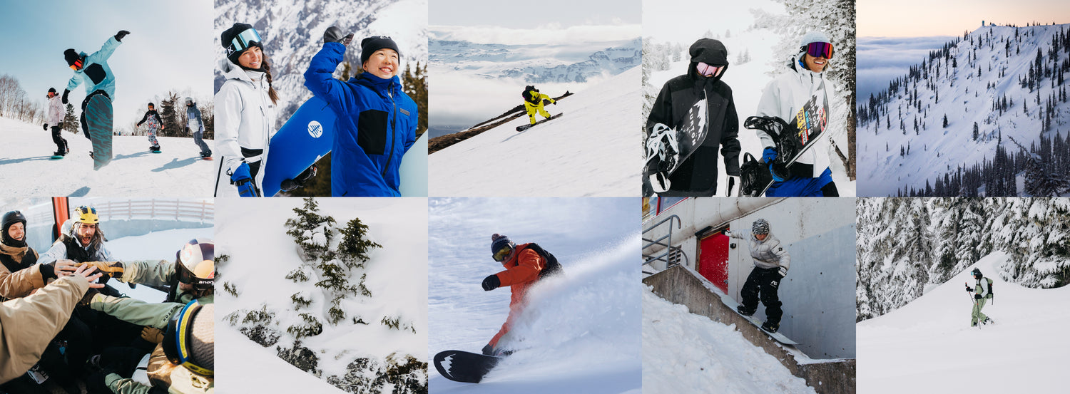 Snowboarding collage
