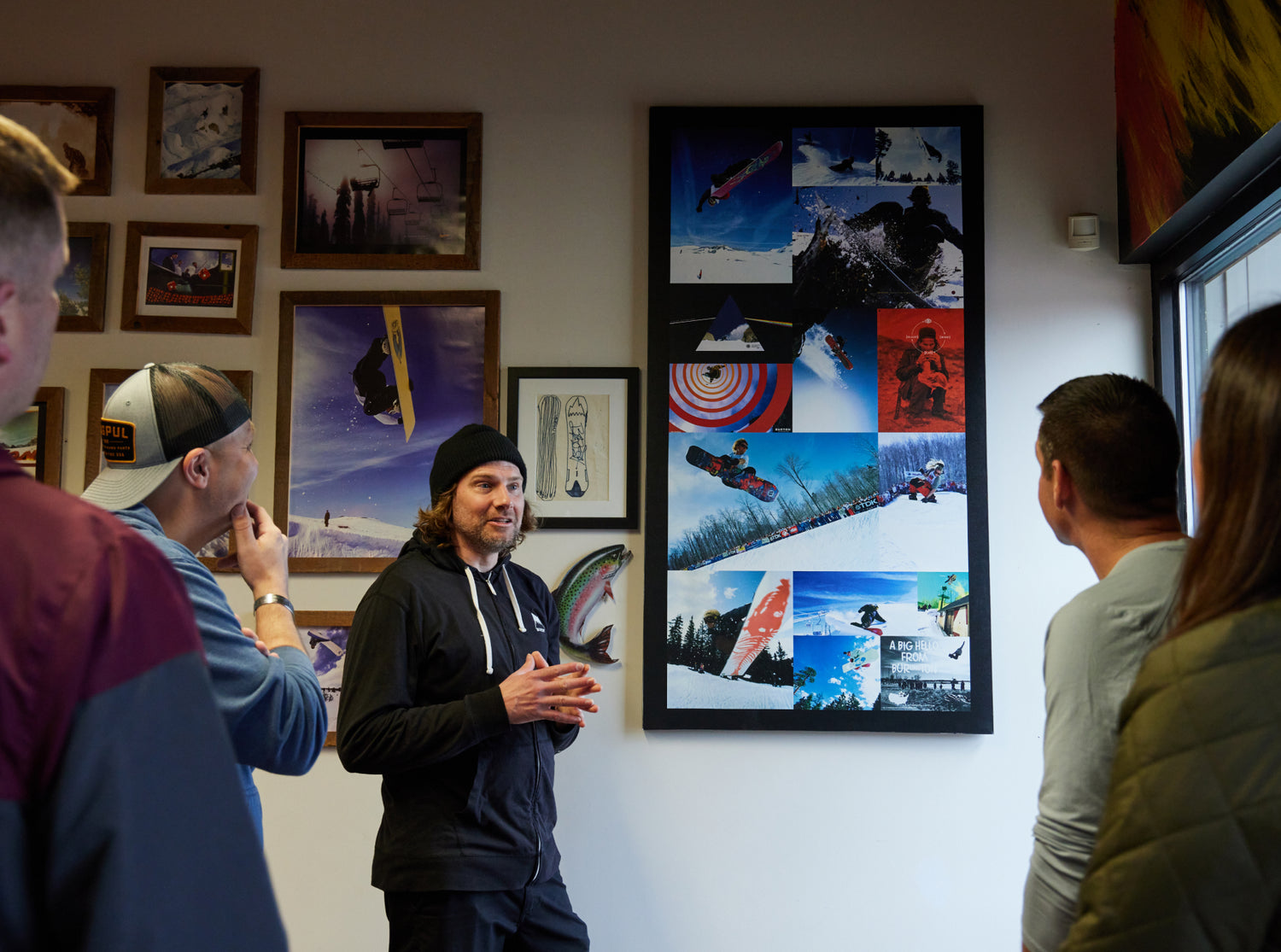 Burton Archivist, Todd Kohlman, leads a tour at Burton HQ