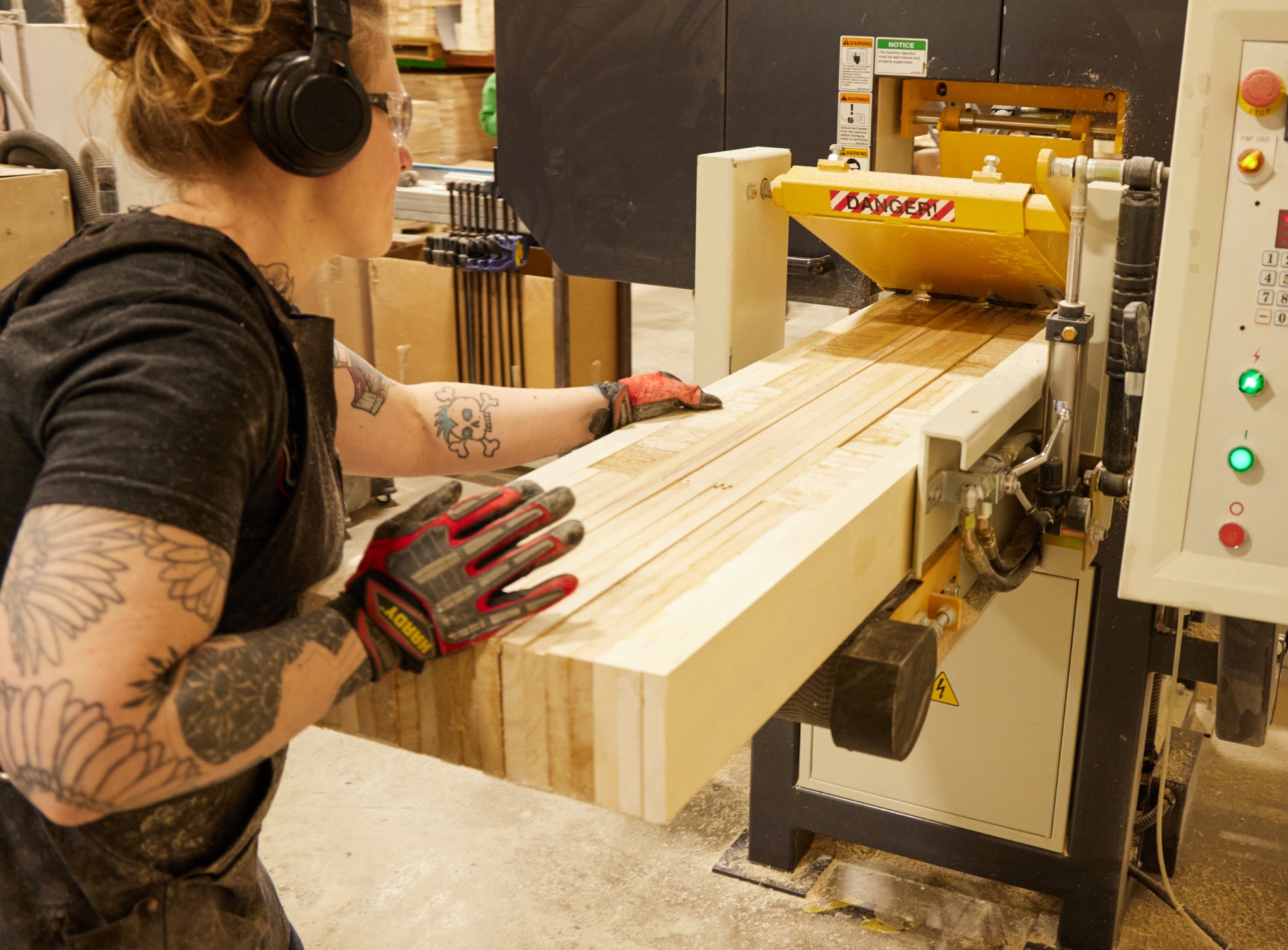 Burton employee builds a Burton snowboard